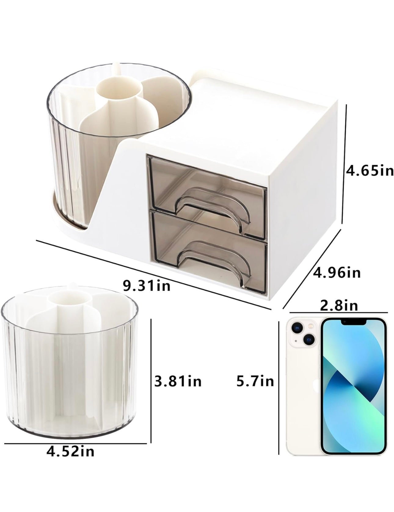 Themed desk organizer, 360°rotationg pen holder/brush holder, decoden storage box, room decor, art supply storage box
