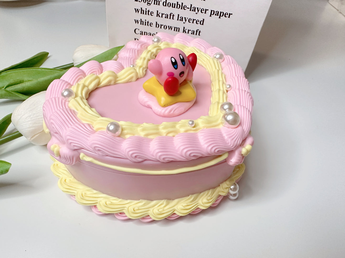Figured Fake cake jewelry box, Handmade Kawaii Decoden Jewelry Box with Heart Shape for Girls, decoden storage box, cake box, room decor