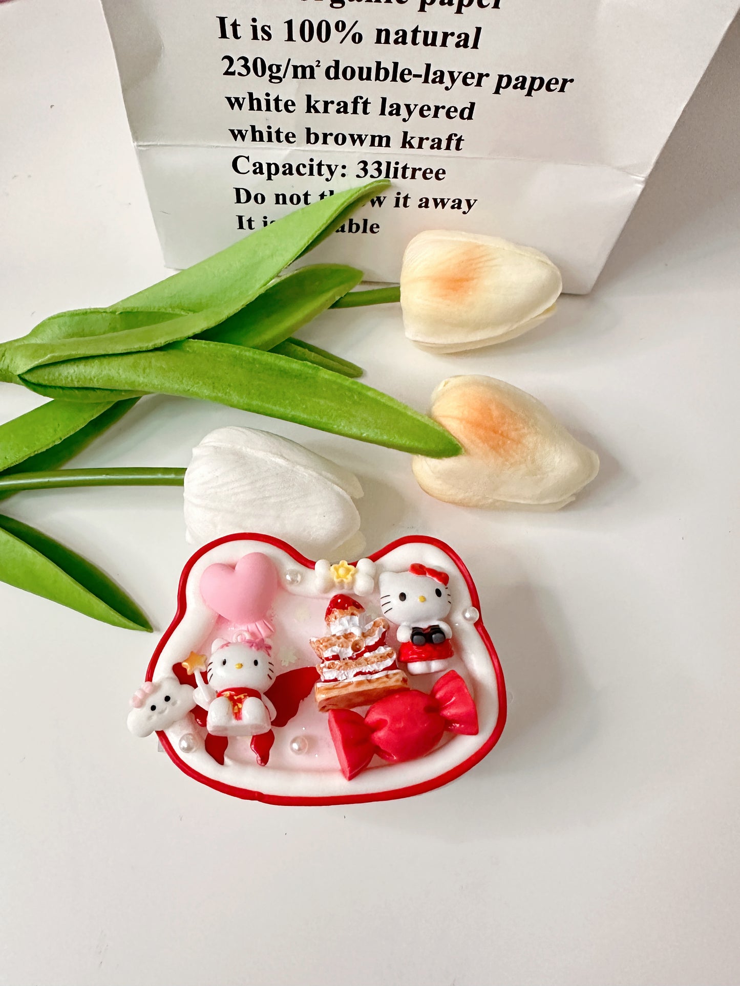 HelloKitty Whipped cream phone clip holder,cute phone case,diycases,custommade phone holder,3D Anime Phone Case,Kawaii Whip Cream Case,back phone holder