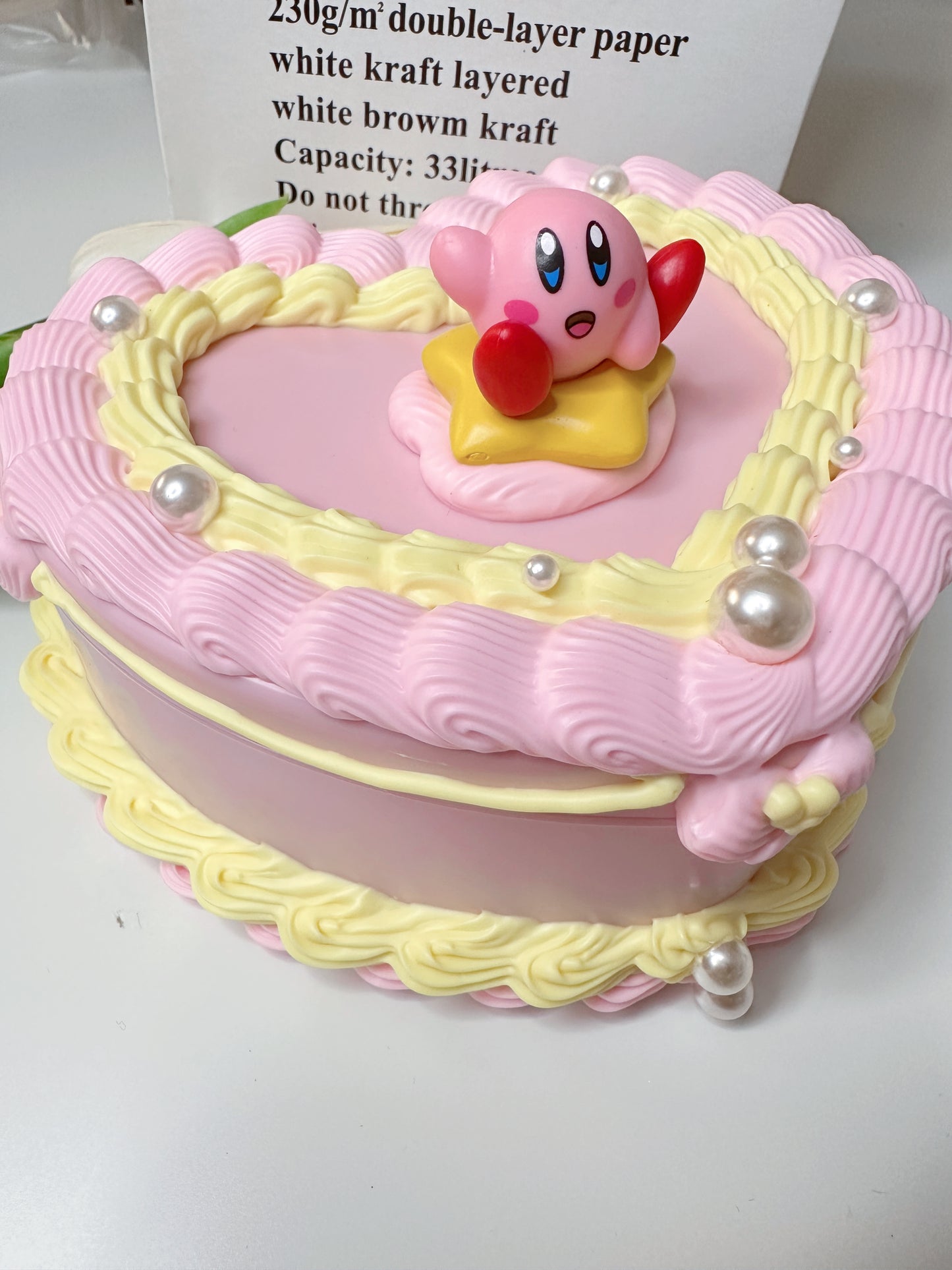 Figured Fake cake jewelry box, Handmade Kawaii Decoden Jewelry Box with Heart Shape for Girls, decoden storage box, cake box, room decor
