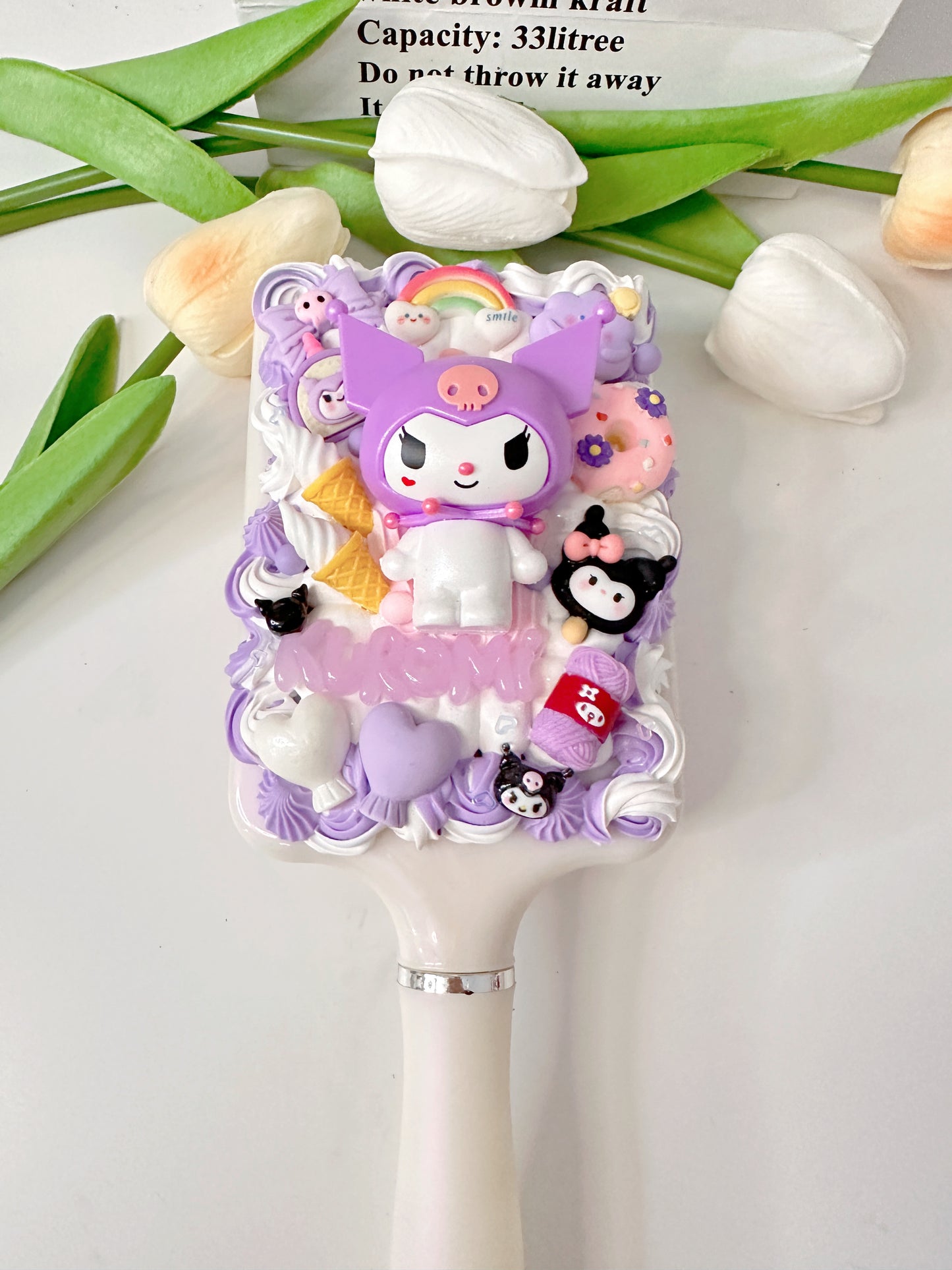 Sanriocore Kawaii Decoden Air Cushion Comb, whipped cream Women vintage decor large Hair bursh,cute hair brush,decoden compact brush