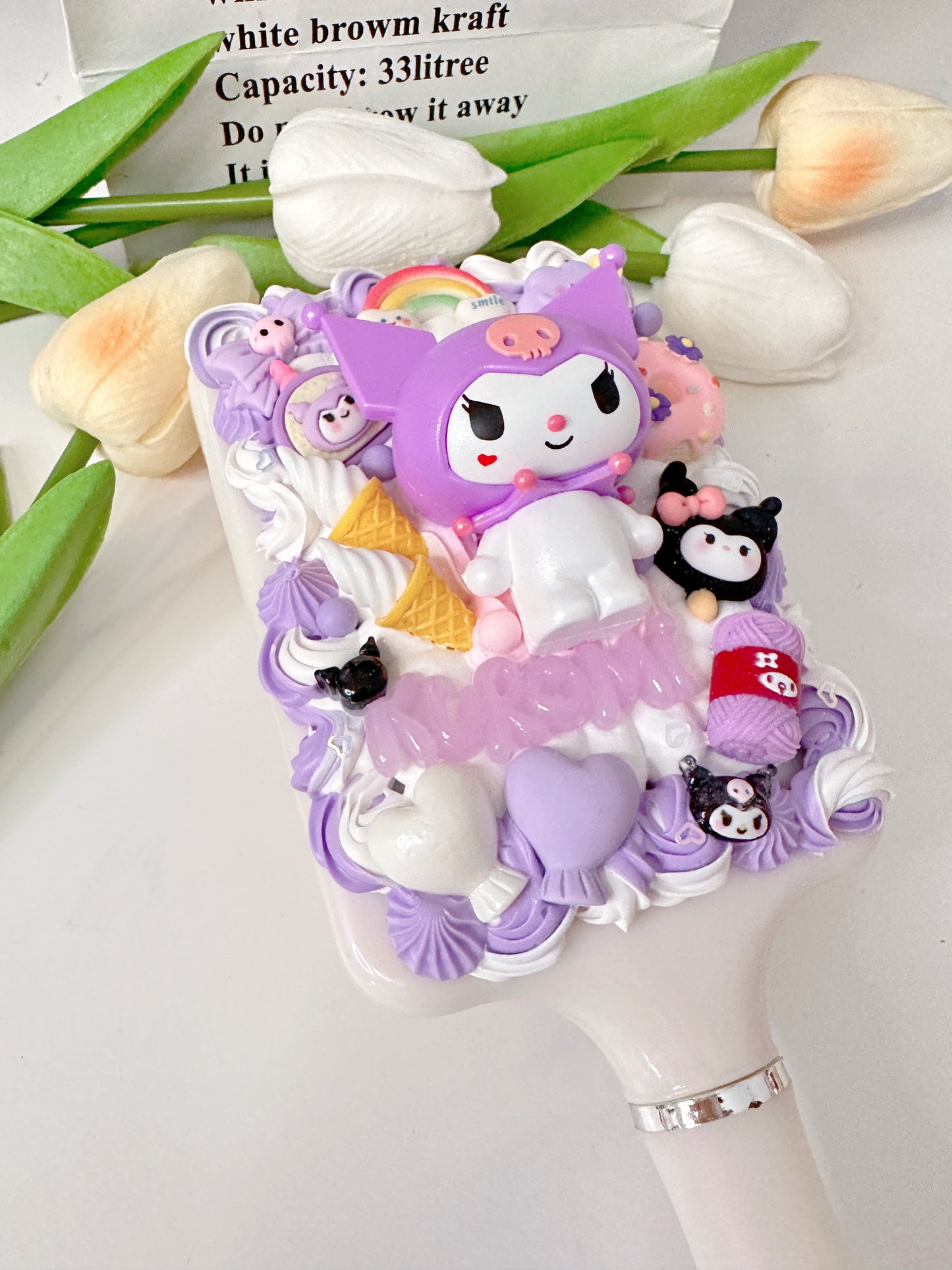 Sanriocore Kawaii Decoden Air Cushion Comb, whipped cream Women vintage decor large Hair bursh,cute hair brush,decoden compact brush