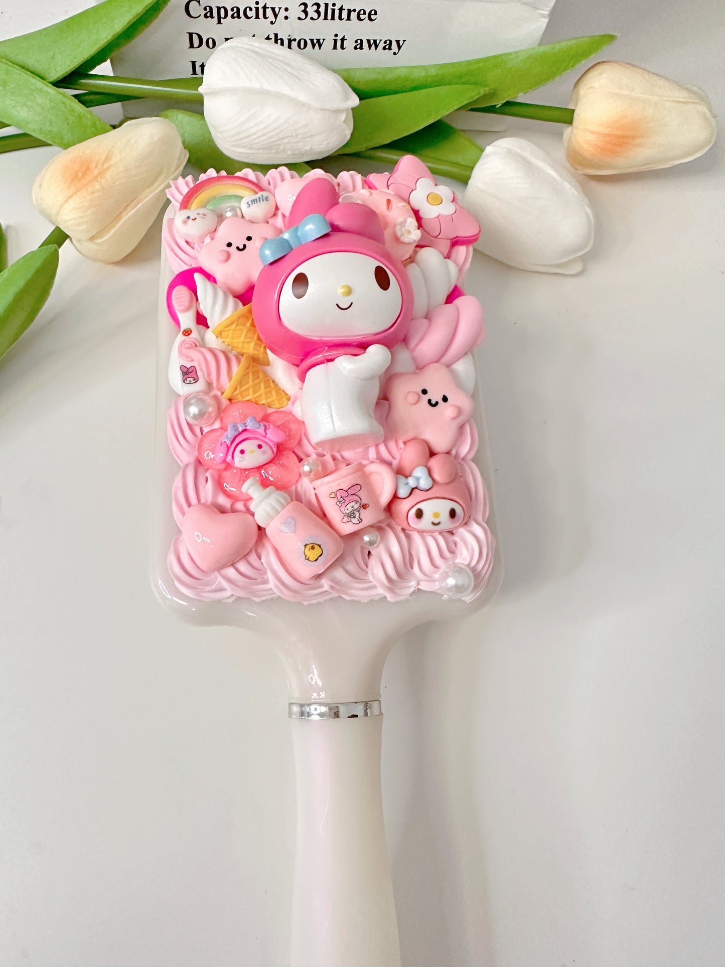 Sanriocore Kawaii Decoden Air Cushion Comb, whipped cream Women vintage decor large Hair bursh,cute hair brush,decoden compact brush