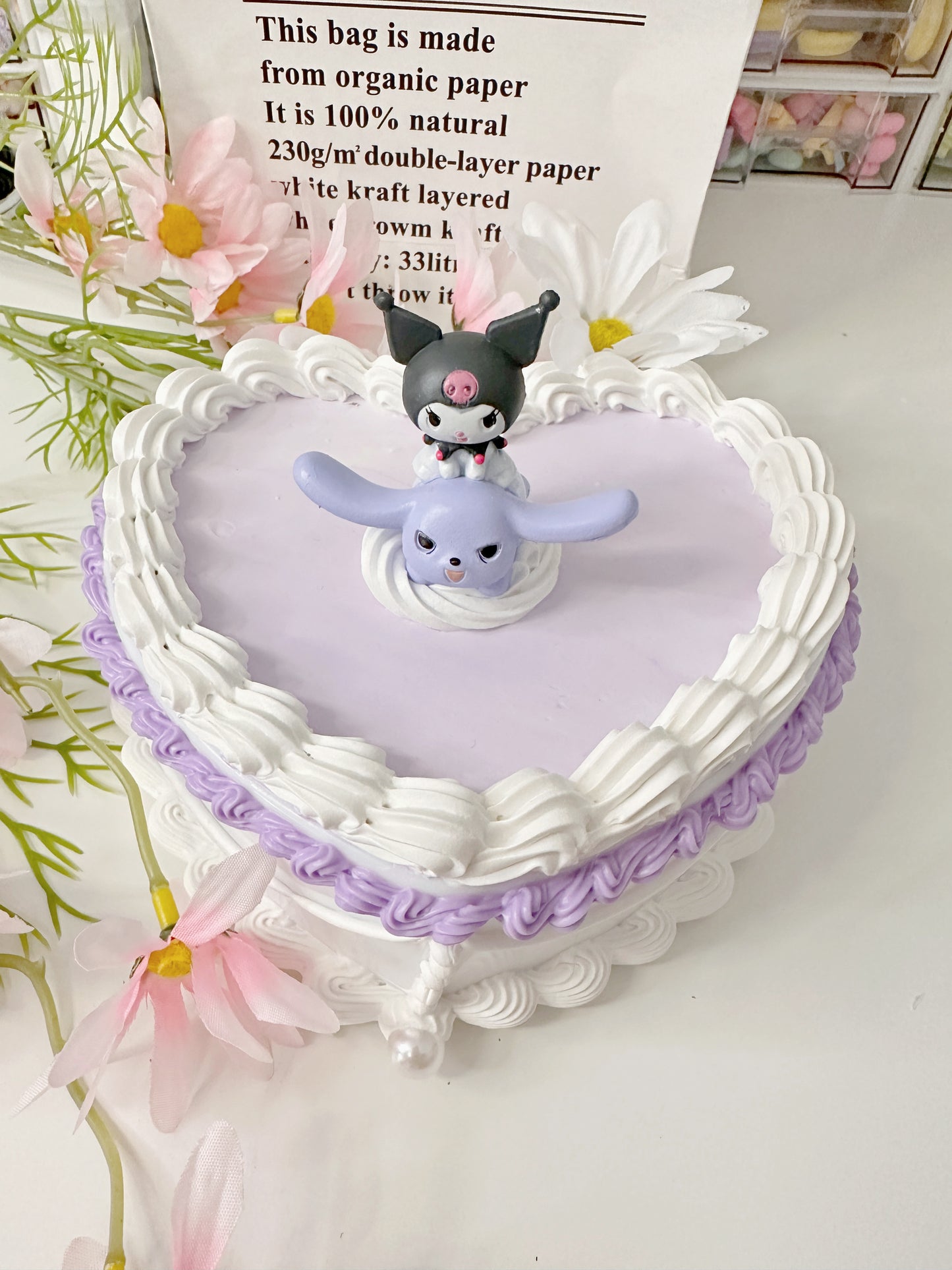 Kuromi MyMelody Fake cake jewelry box, Custom Decoden jewelry organizer, Kawaii decoden jewelry heart box, decoden storage box, cake box, room decor