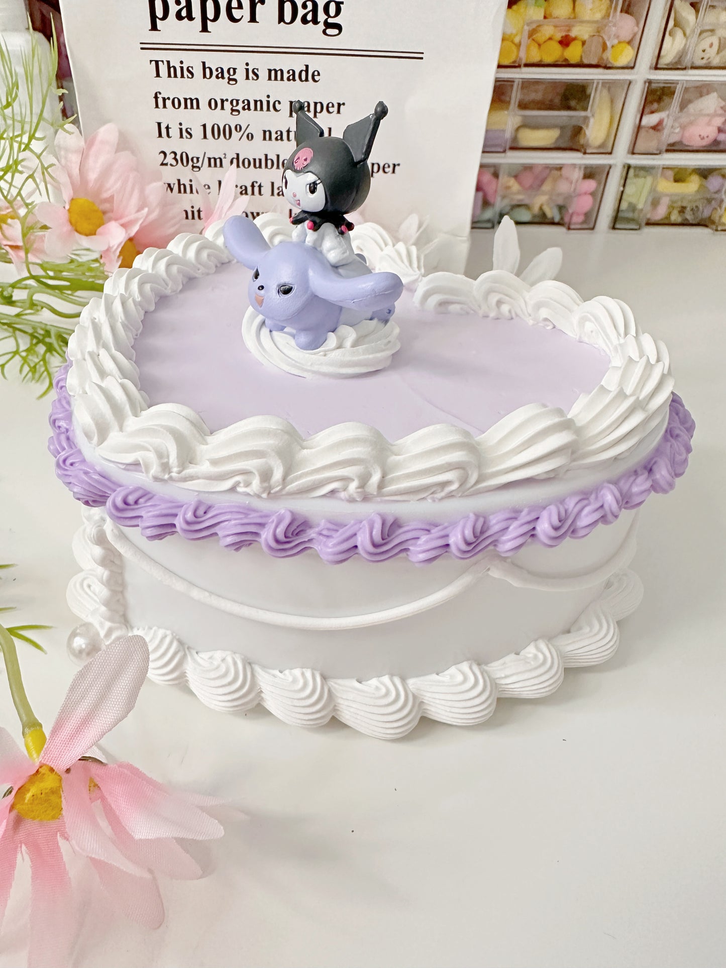 Kuromi MyMelody Fake cake jewelry box, Custom Decoden jewelry organizer, Kawaii decoden jewelry heart box, decoden storage box, cake box, room decor