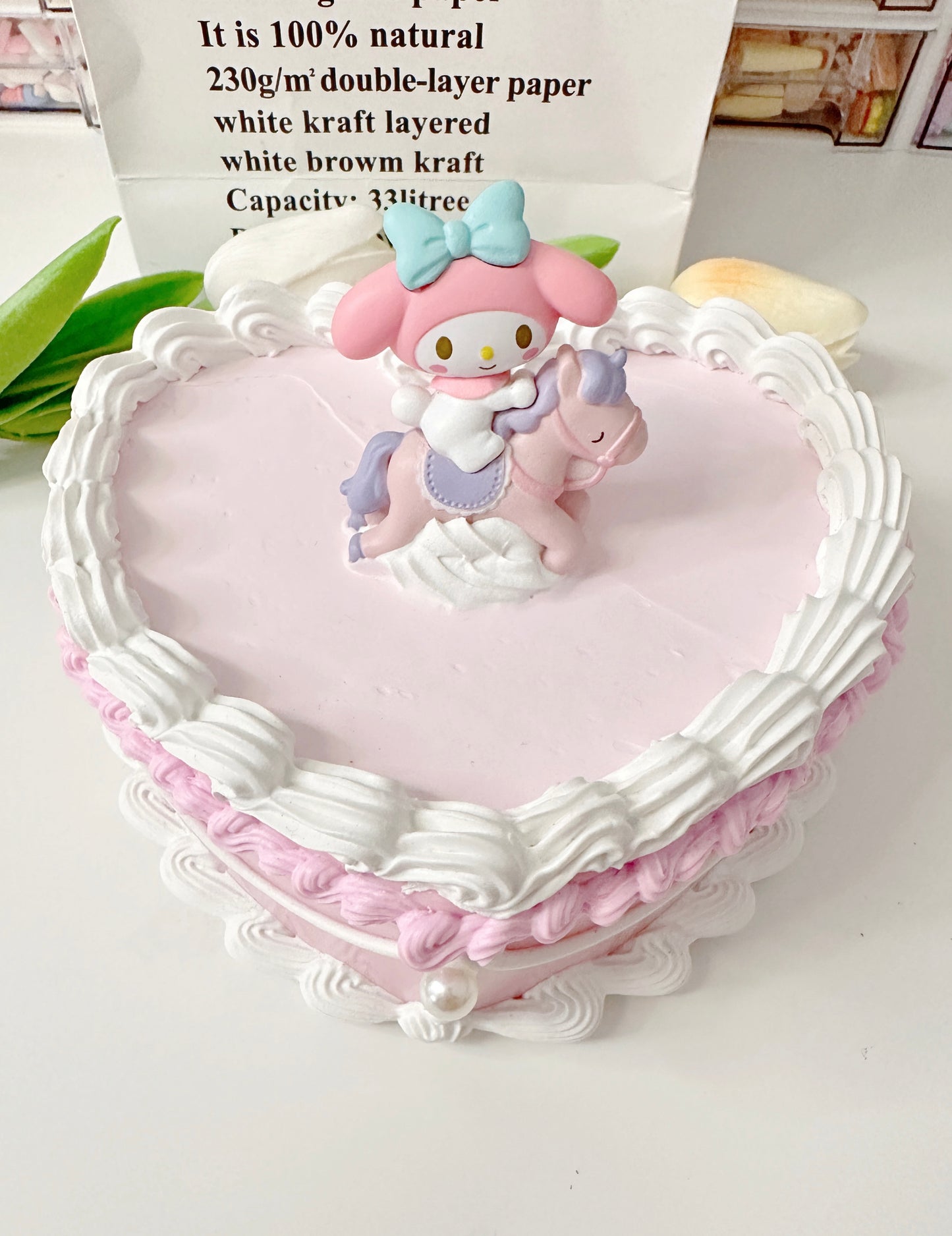 Kuromi MyMelody Fake cake jewelry box, Custom Decoden jewelry organizer, Kawaii decoden jewelry heart box, decoden storage box, cake box, room decor