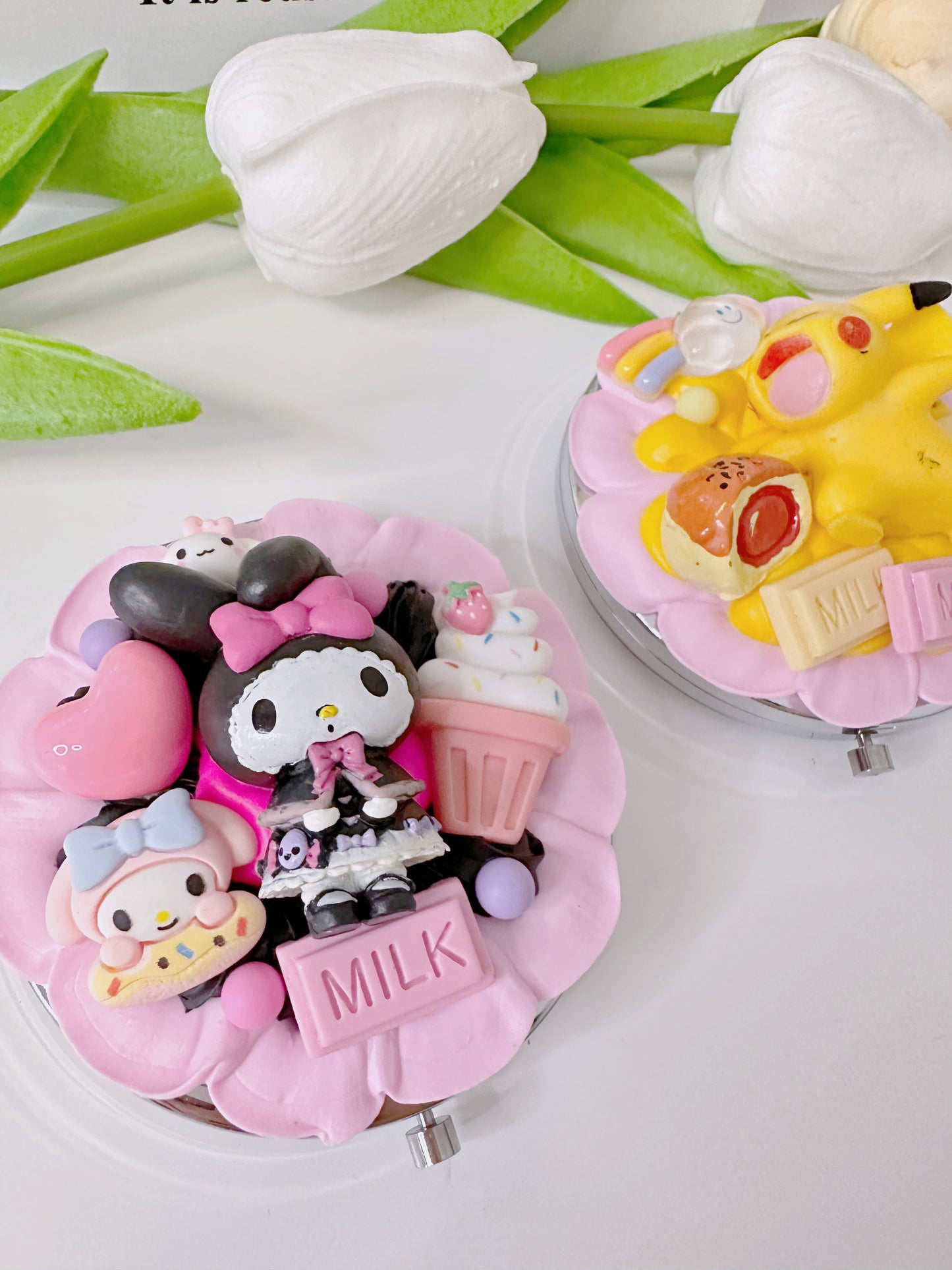 Customized Compact mirror Decoden mirror, whipped cream portable mirror,pocket mirror,Fake Cream, Small Cute Mirror, makeup mirror without LACE