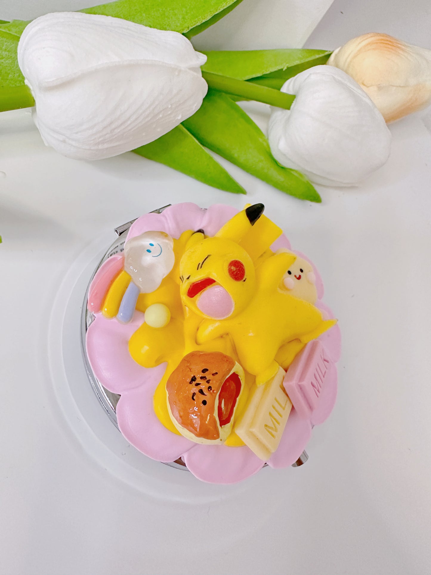 Customized Compact mirror Decoden mirror, whipped cream portable mirror,pocket mirror,Fake Cream, Small Cute Mirror, makeup mirror without LACE