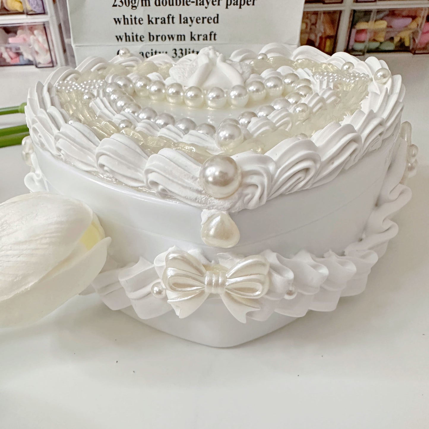 Fairy Fake cake jewelry box, Custom Decoden jewelry organizer, Kawaii decoden jewelry heart box, decoden storage box, cake box, room decor
