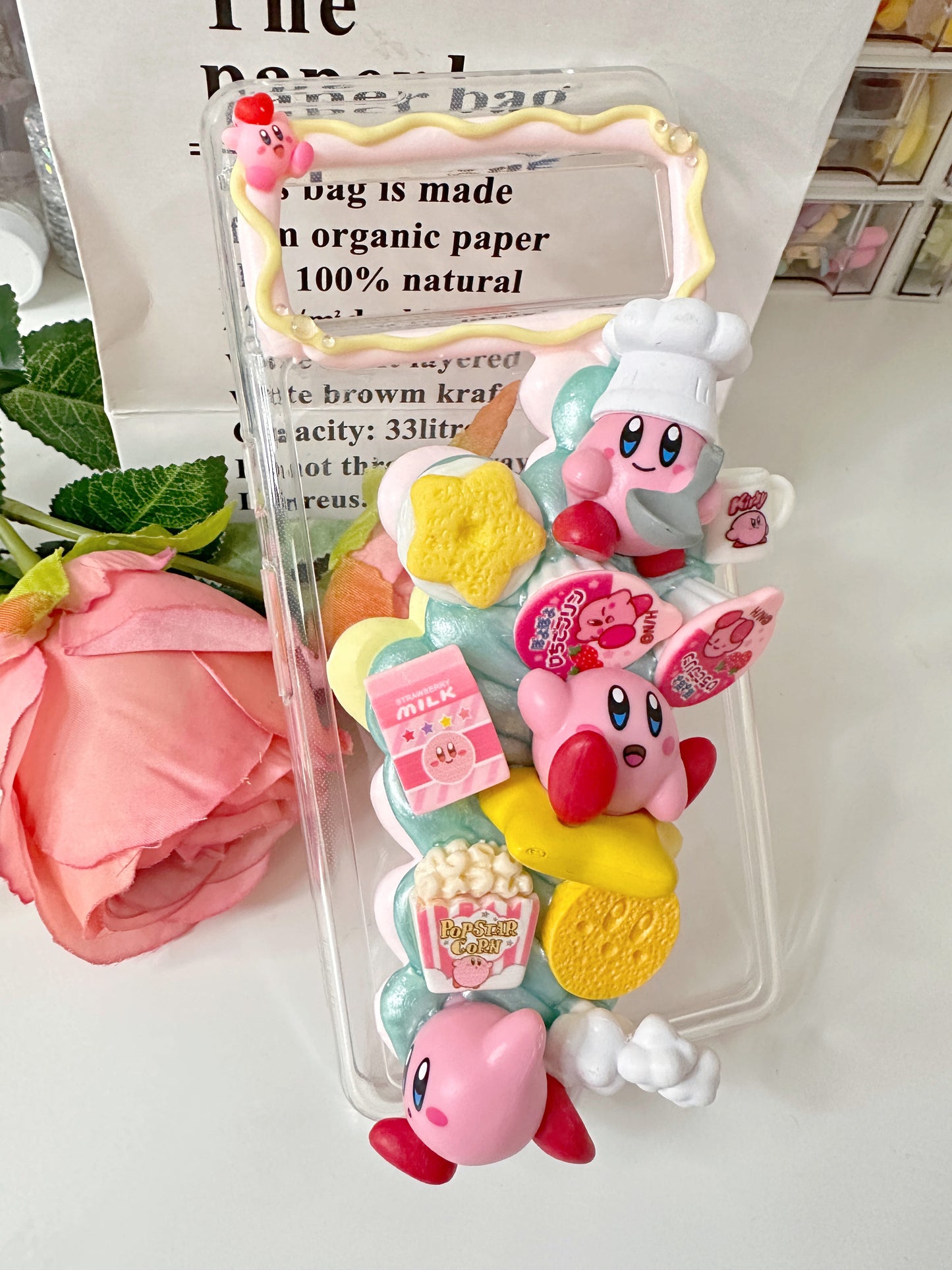 Kirbylover Whipped cream phone cases, cute phone case, diycases, custom made case, Kirby Phone Case, iPhone decoden phone case,Kawaii Anime custom gift