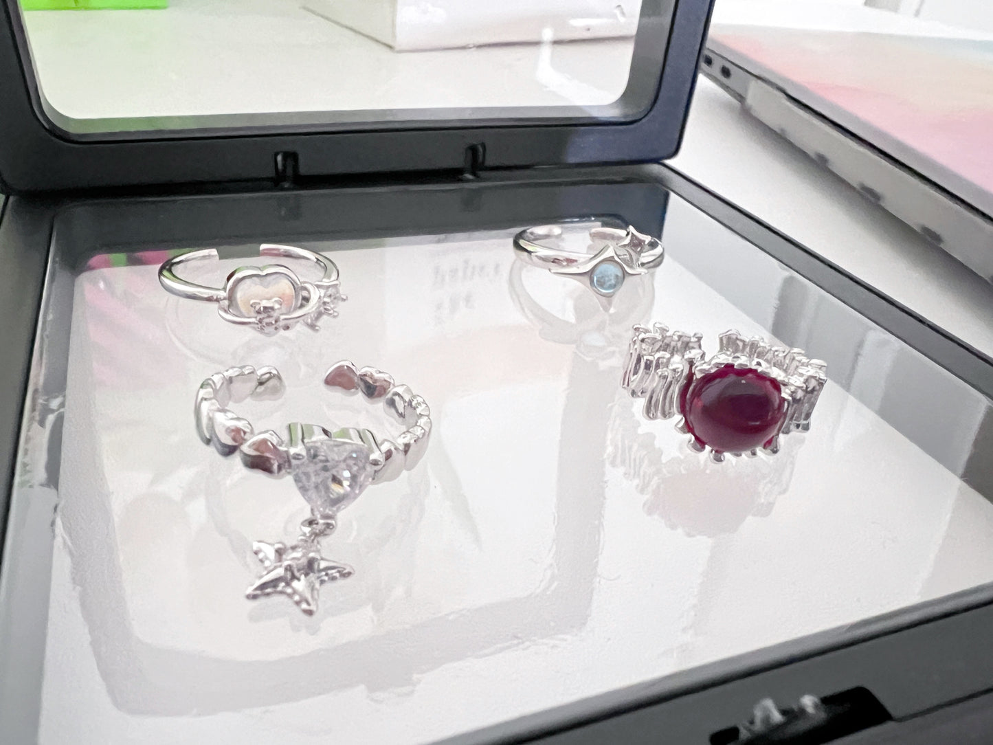 Red Diamond shiny ring