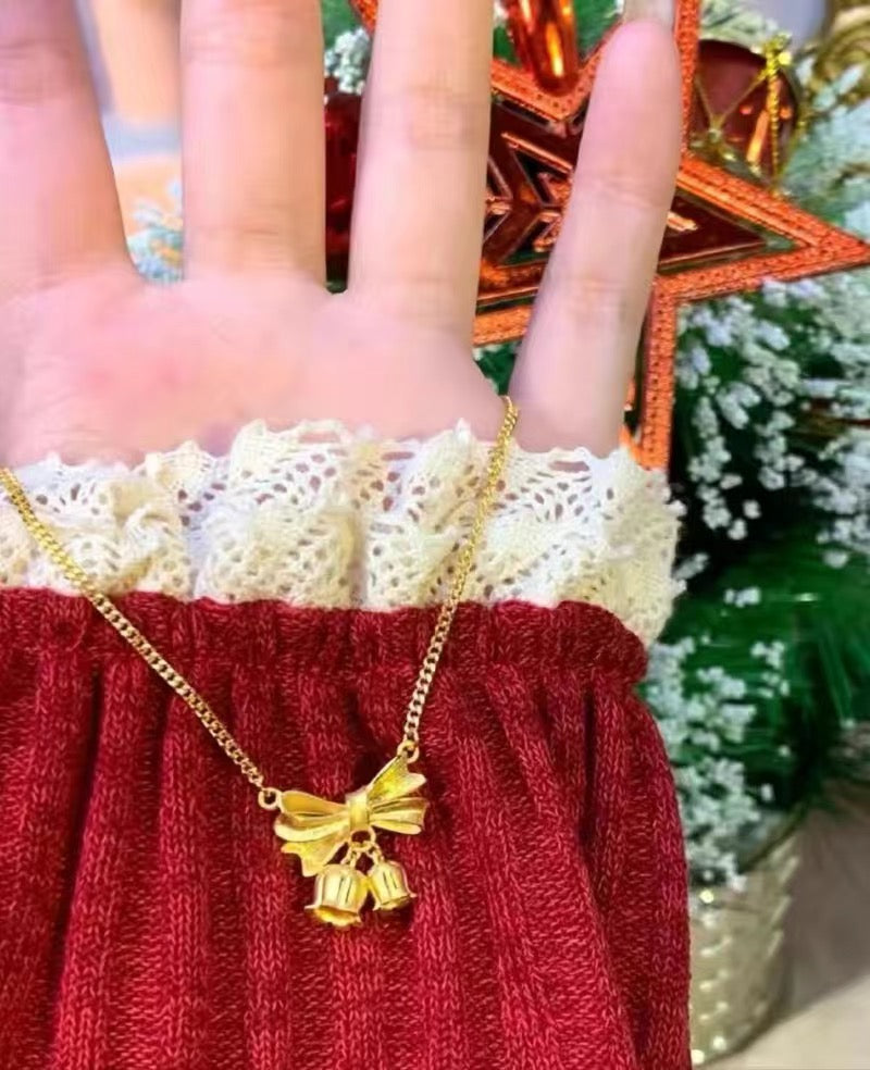 Sweetheart Romantic Bow Knot Bell Necklace