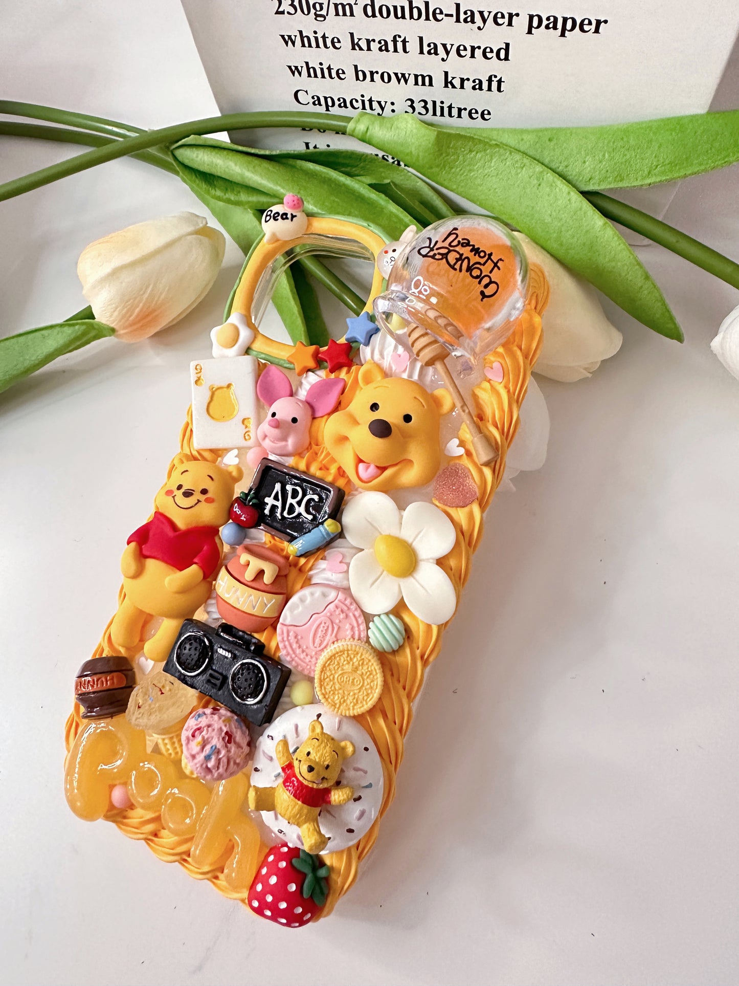 Winnie the Pooh Custom Decoden phone case, whipped cream phone case, Disney decor, Pooh Pooh Bear, Mickey mouse, DIY cases, custommade,disney gifts