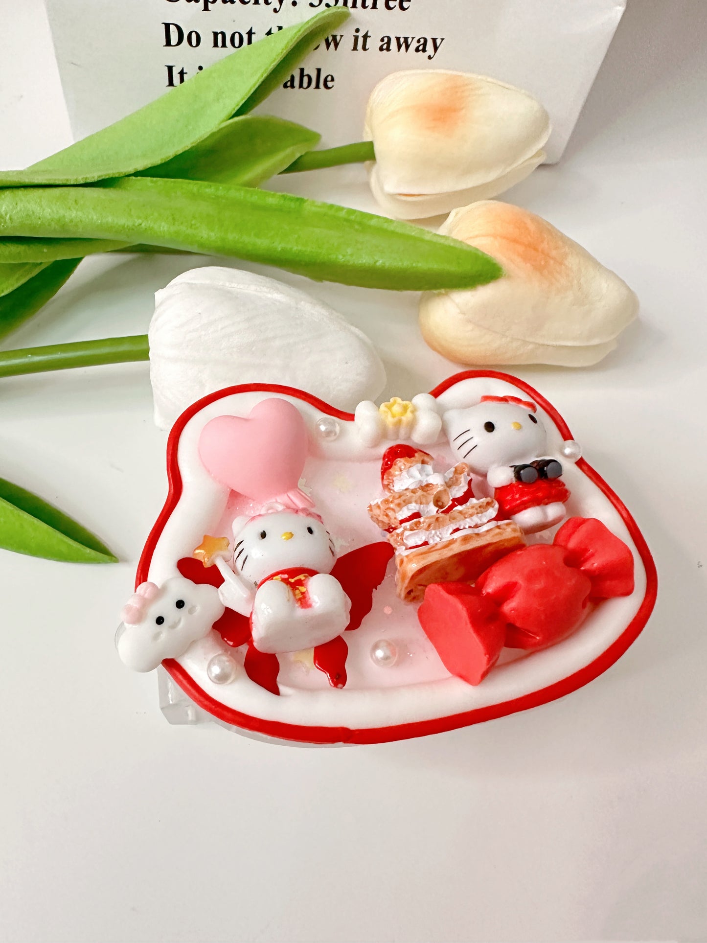 HelloKitty Whipped cream phone clip holder,cute phone case,diycases,custommade phone holder,3D Anime Phone Case,Kawaii Whip Cream Case,back phone holder