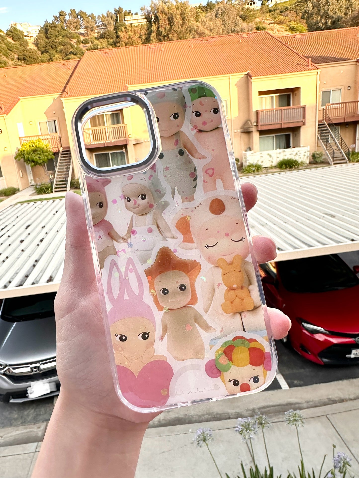 Sony Angel Resin phone cases, cute glitter phone accessories, sticker phone case