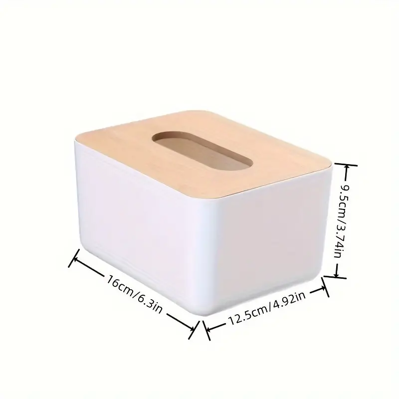 Desktop Tissue Box, Napkin Dispenser Container, Tissue Holder With Simple Wooden Cover, Tissue Storage Box For Home Car, Home Essentials