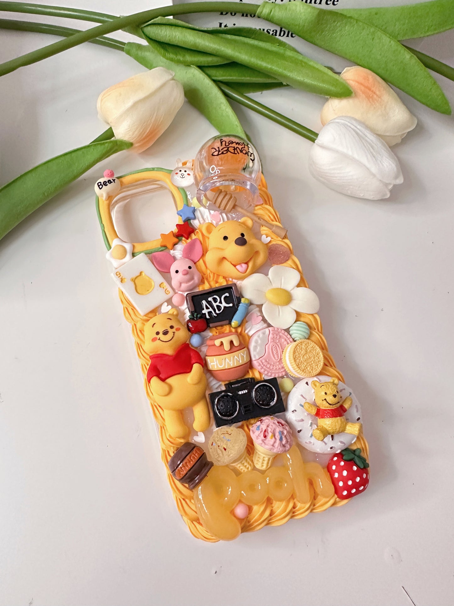 Winnie the Pooh Custom Decoden phone case, whipped cream phone case, Disney decor, Pooh Pooh Bear, Mickey mouse, DIY cases, custommade,disney gifts