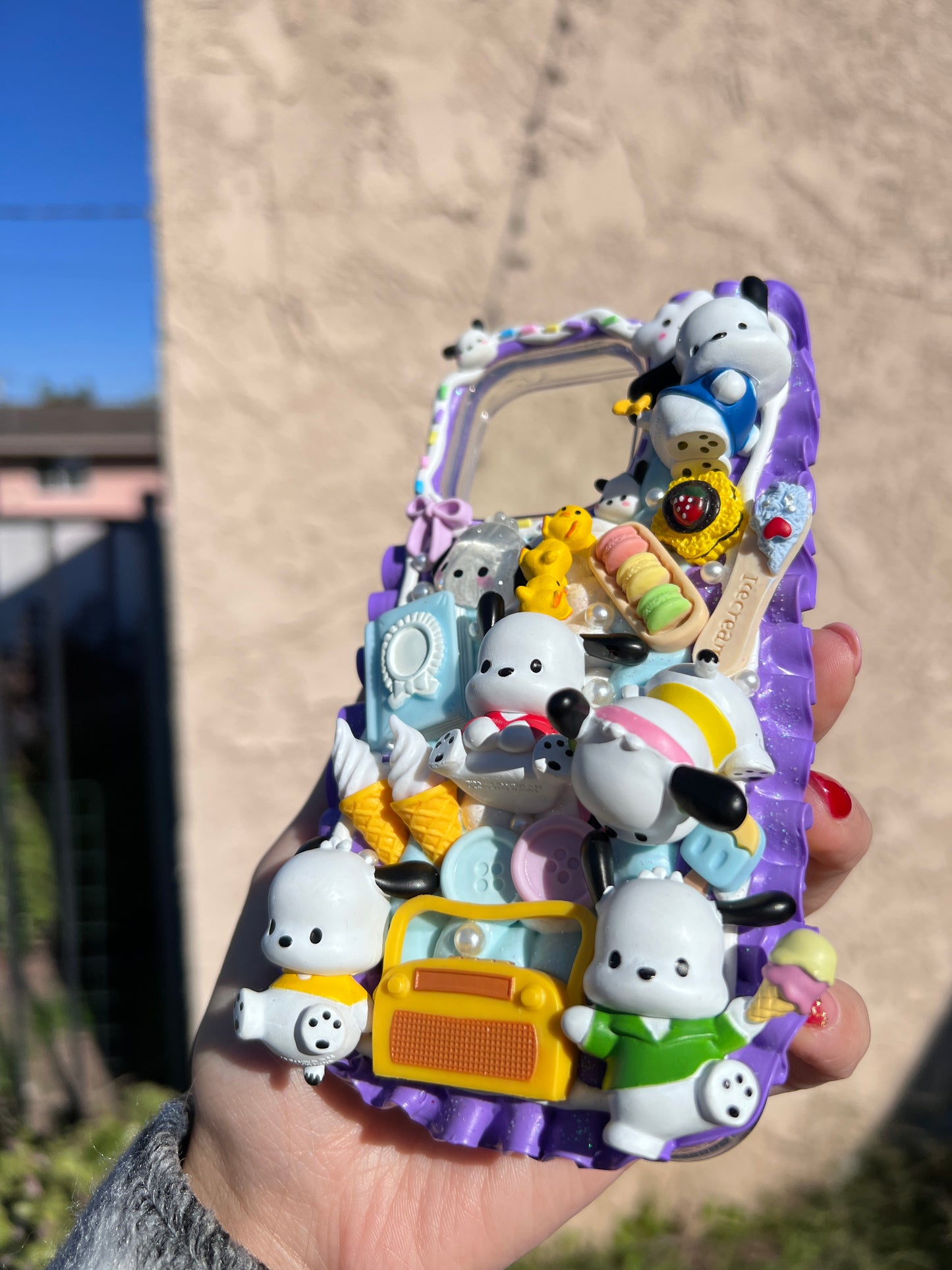 Custom Kawaii Character Decoden Phone case decoden iPhone case Samsung decoden case custom pink anime phone case resin phone case Cute Puppy