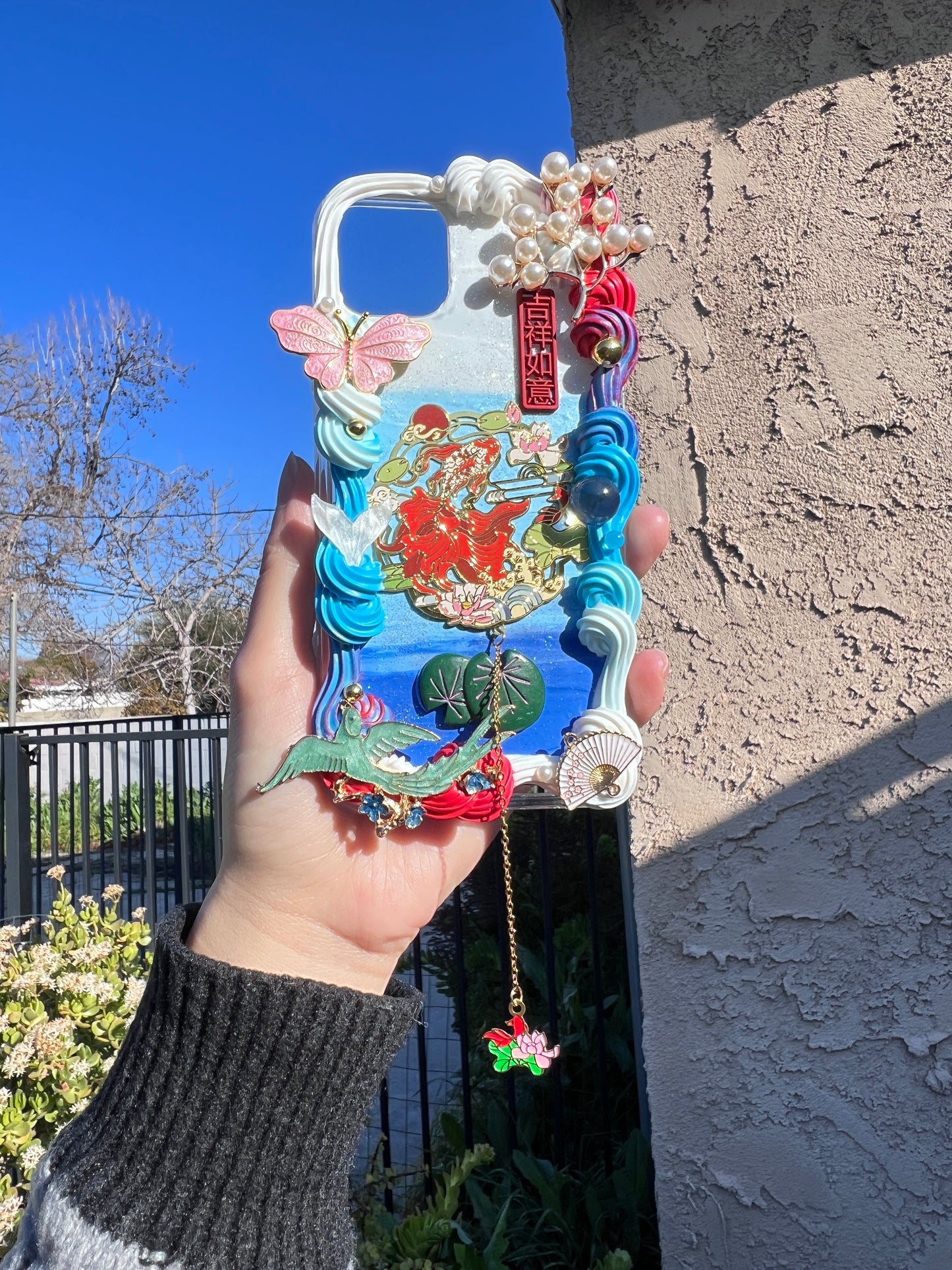 Custom Whipped Cream Decoden Phone Case for iPhone any model and Samsung - Kawaii Fairy custom decoden Design with Glitter and Pearls