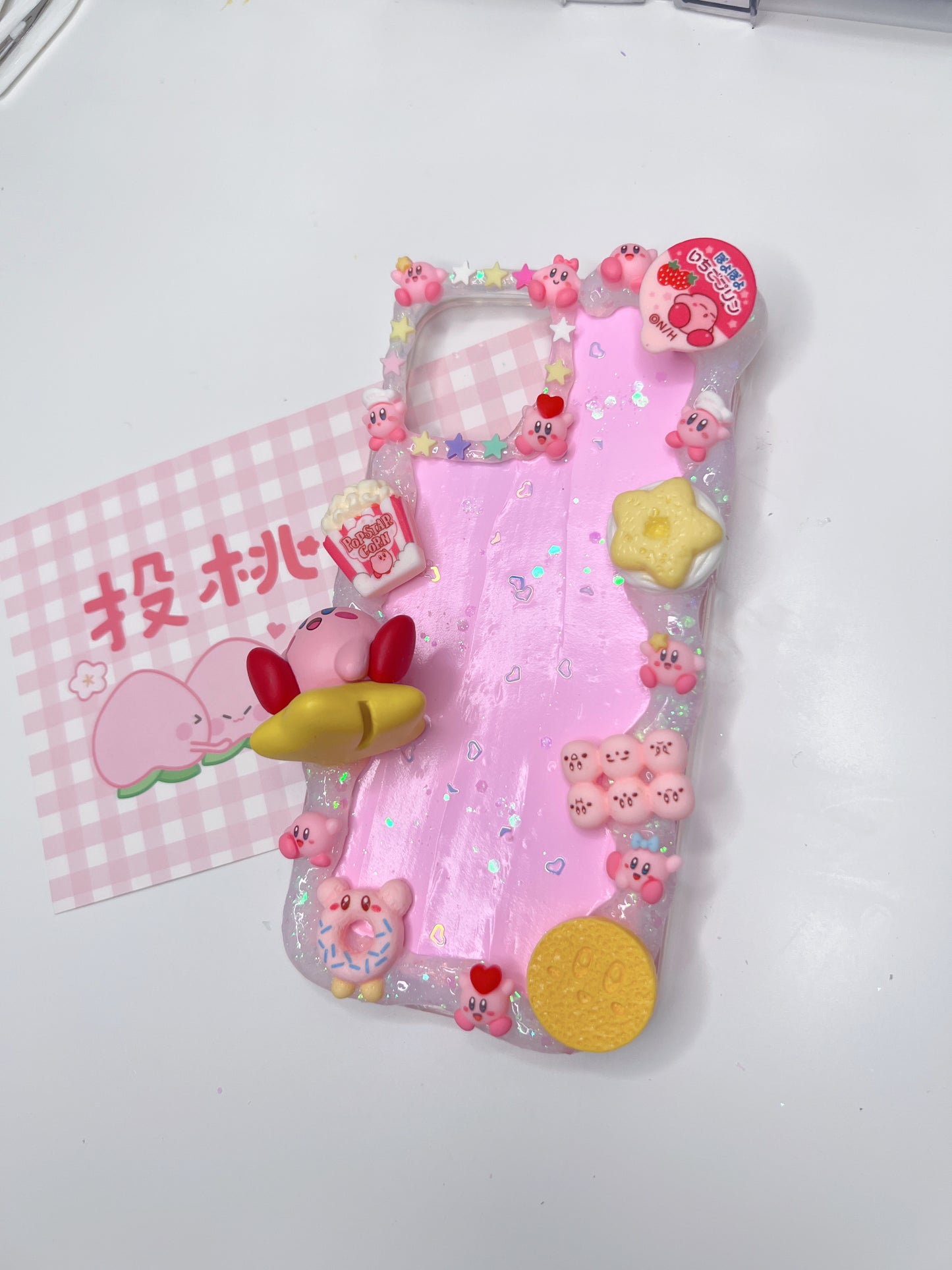 Kirbylover Whipped cream phone cases, cute phone case, diycases, custom made case, Kirby Phone Case, iPhone decoden phone case,Kawaii Anime custom gift