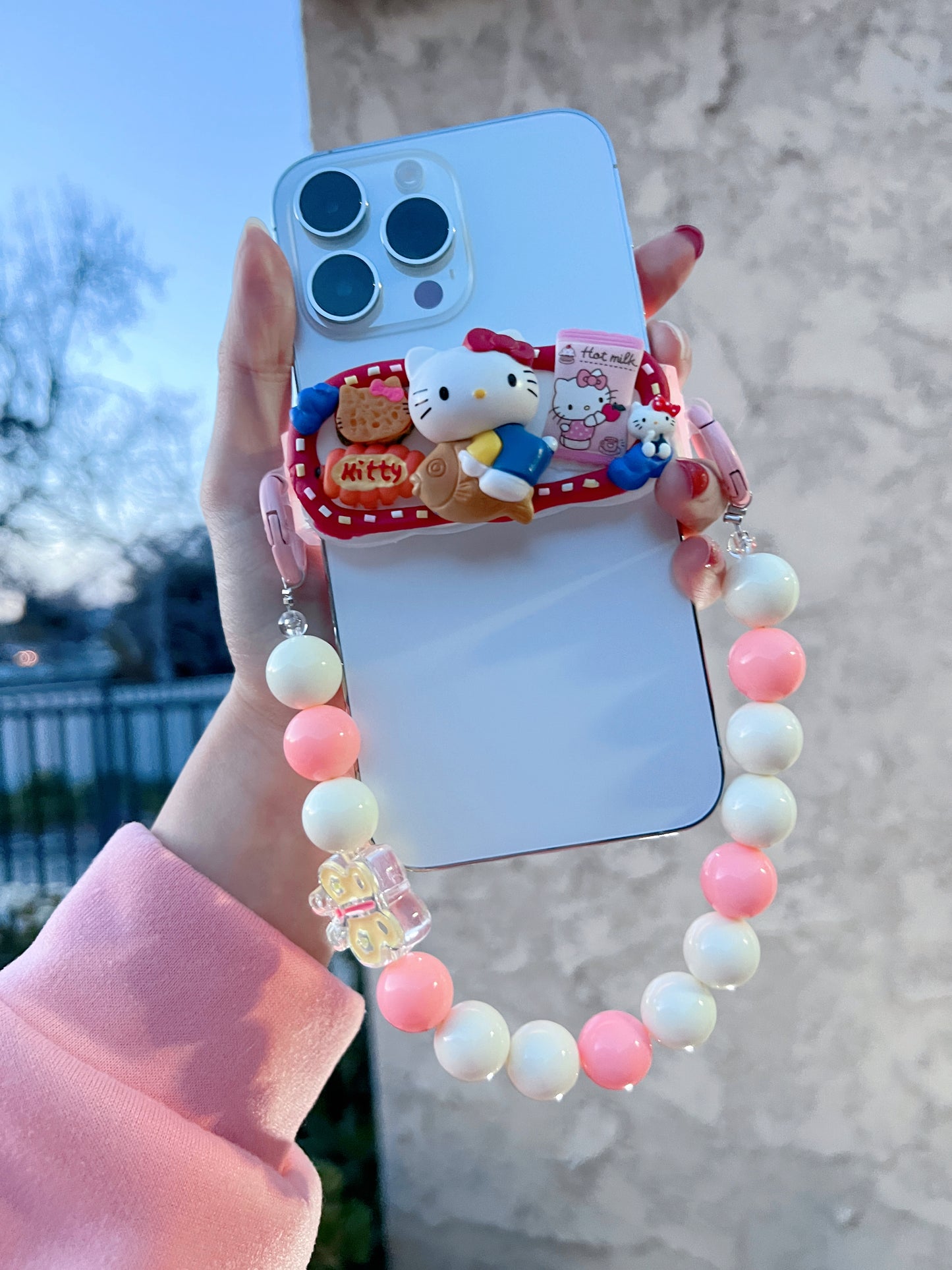 HelloKitty Whipped cream phone clip holder,cute phone case,diycases,custommade phone holder,3D Anime Phone Case,Kawaii Whip Cream Case,back phone holder