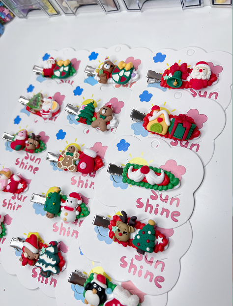 2-Pack Randomly Chosen Cute Colorful Custom Decoden Hair Clips,whipped cream girls hair clips, personalized gifts for her(2 pcs)