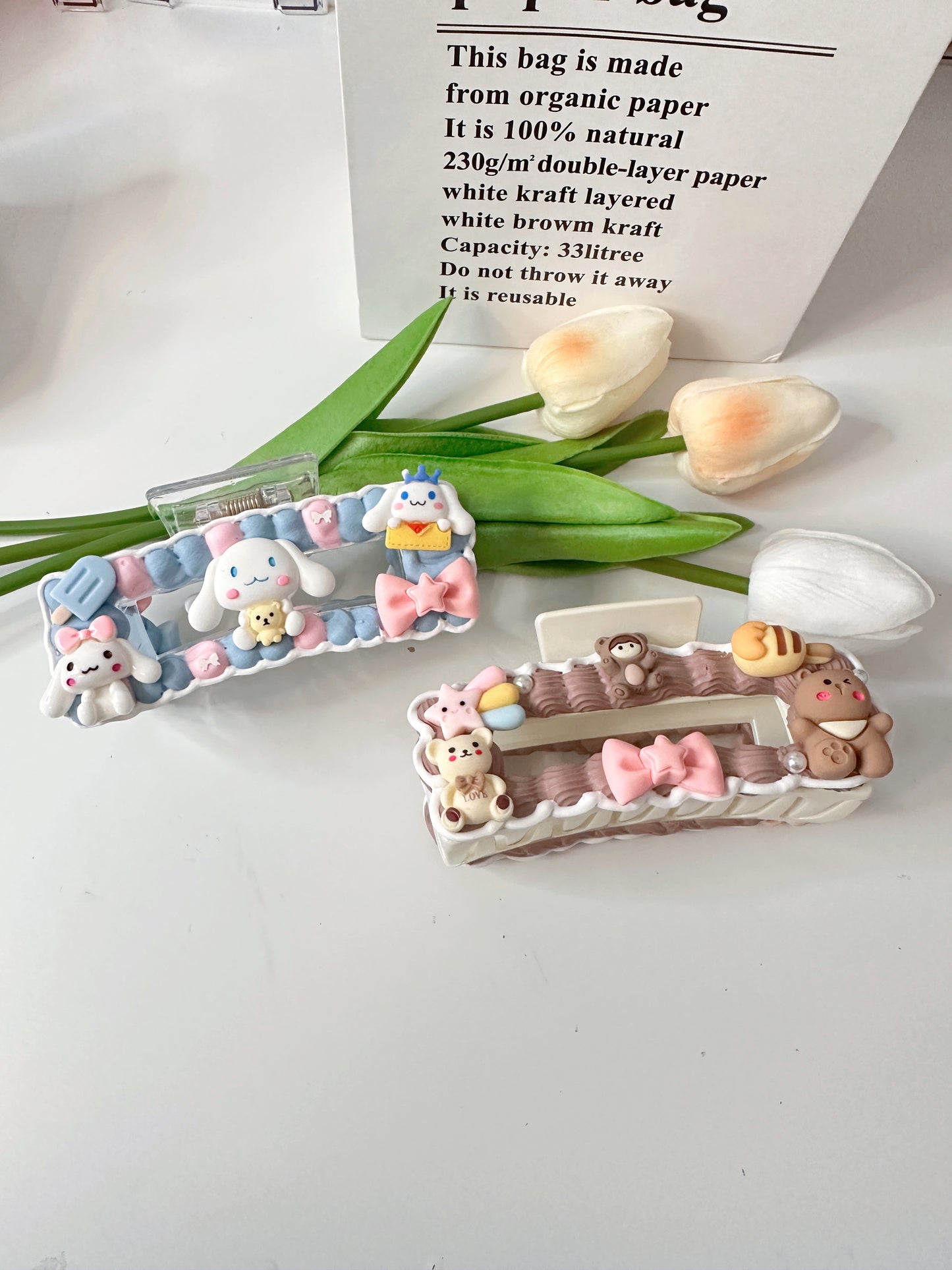 Themed Customized Decoden Hair Claws(Hair Clips), whipped cream Hair Claws, Women Vintage Resin Hair Claw Large Shark