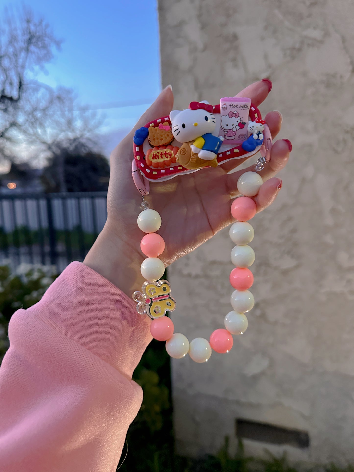 HelloKitty Whipped cream phone clip holder,cute phone case,diycases,custommade phone holder,3D Anime Phone Case,Kawaii Whip Cream Case,back phone holder