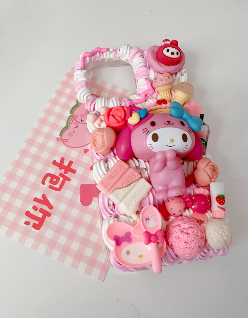 Cute MyMelody decoden phone cases,cute phone case, diycases, custommade case,3D Anime Phone cover, Kawaii Whip Cream Case,Melody Phone accessories