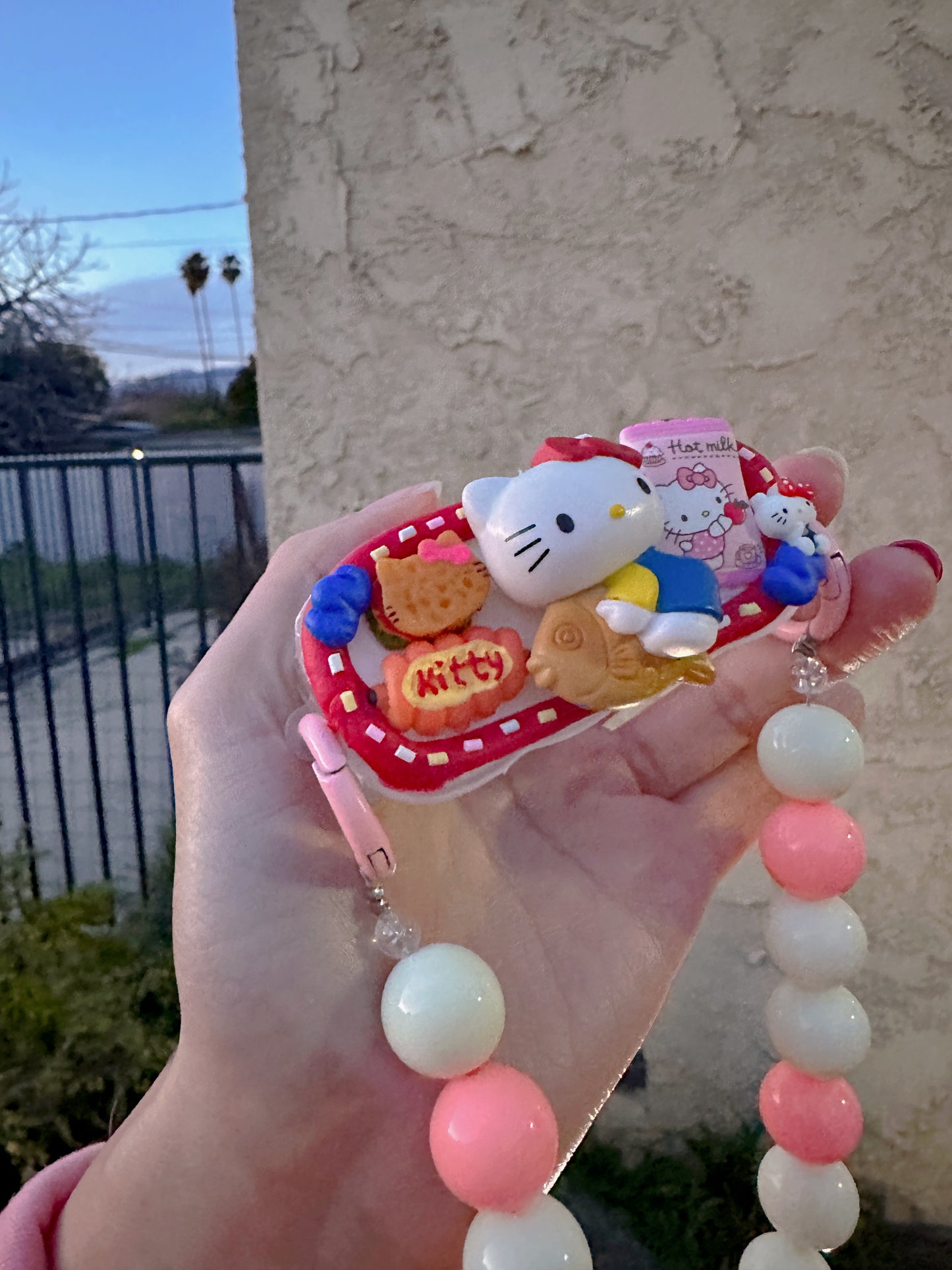 HelloKitty Whipped cream phone clip holder,cute phone case,diycases,custommade phone holder,3D Anime Phone Case,Kawaii Whip Cream Case,back phone holder