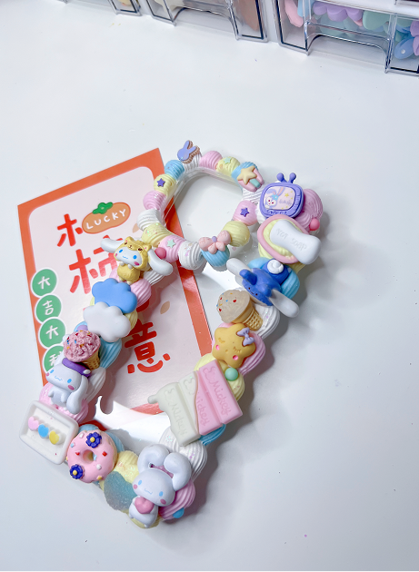 Cinnamoroll Whipped cream phone cases,cute phone case, diycases, custommade case,3D Anime Phone Case, Kawaii Whip Cream Case,Melody Phone Case