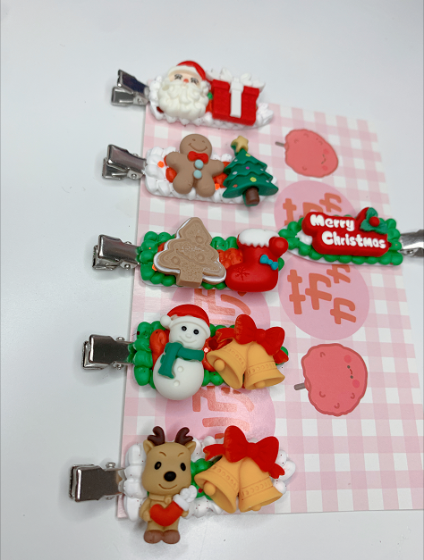 2-Pack Randomly Chosen Cute Colorful Custom Decoden Hair Clips,whipped cream girls hair clips, personalized gifts for her(2 pcs)