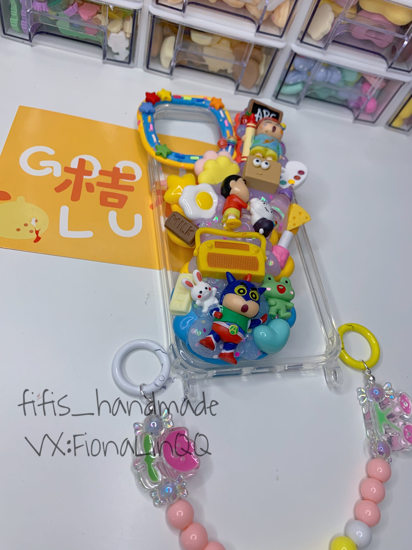 Anime Custom Decoden phone case, whipped cream phone case, inspired by Crayon Shin-chan, handmade phone cases, kawaii decoden cases