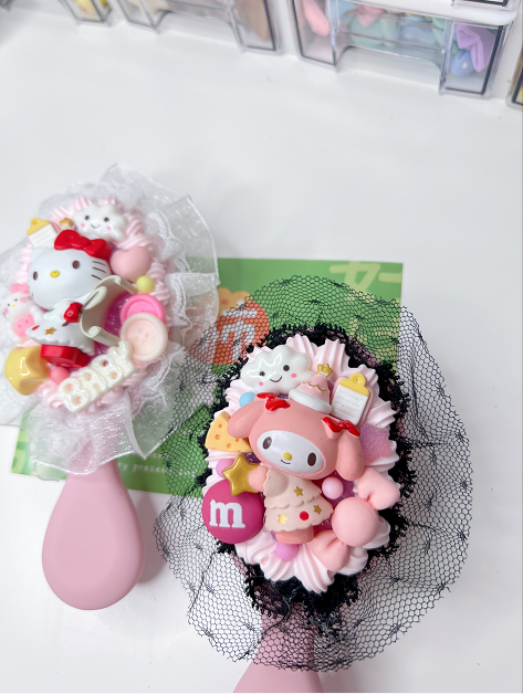 Custom Decoden Hair brush, whipped cream Hair brush,Women lovely decor mini Hair bursh,cute hair brush,decoden compact brush kids with LACE