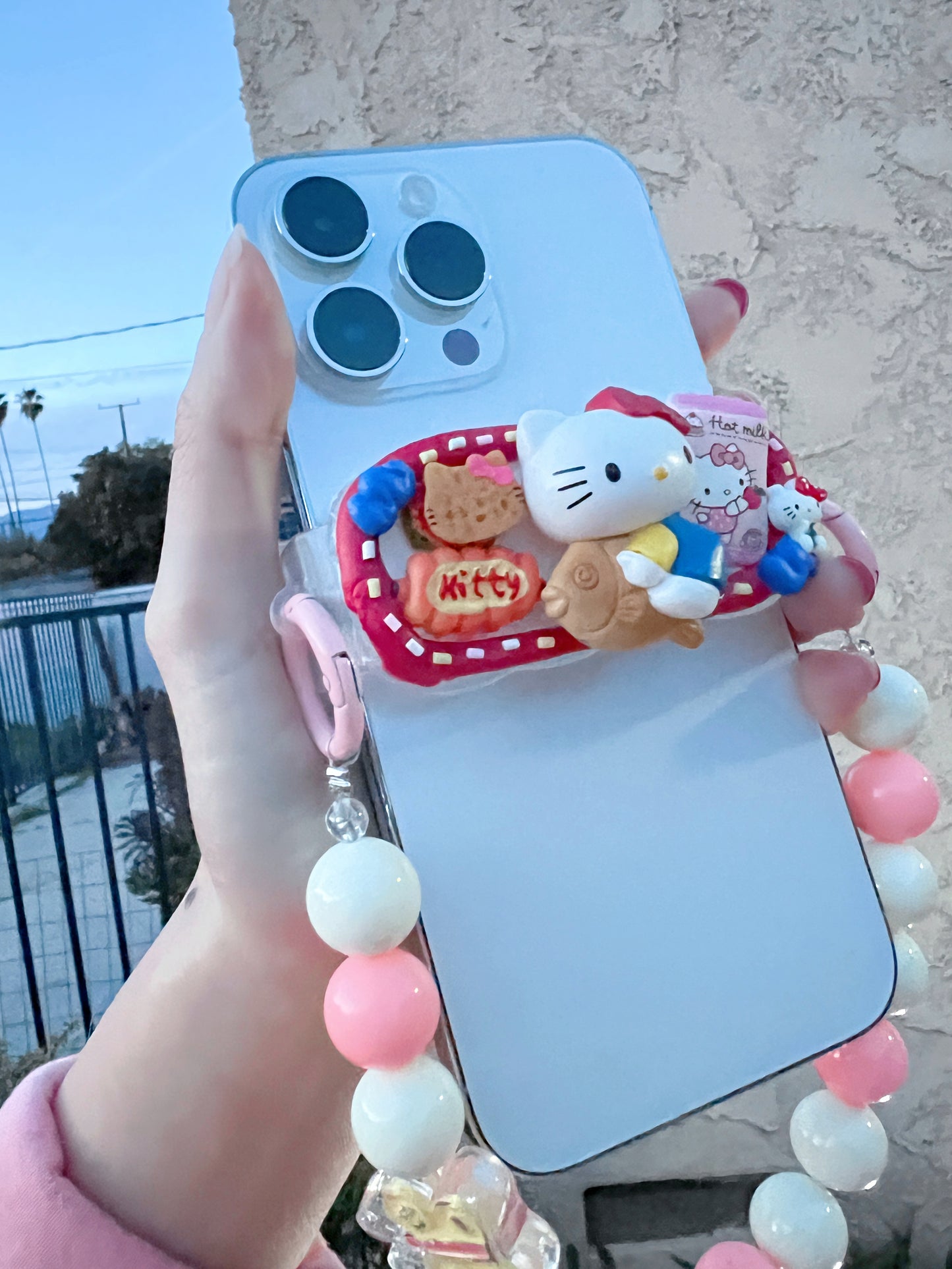 HelloKitty Whipped cream phone clip holder,cute phone case,diycases,custommade phone holder,3D Anime Phone Case,Kawaii Whip Cream Case,back phone holder