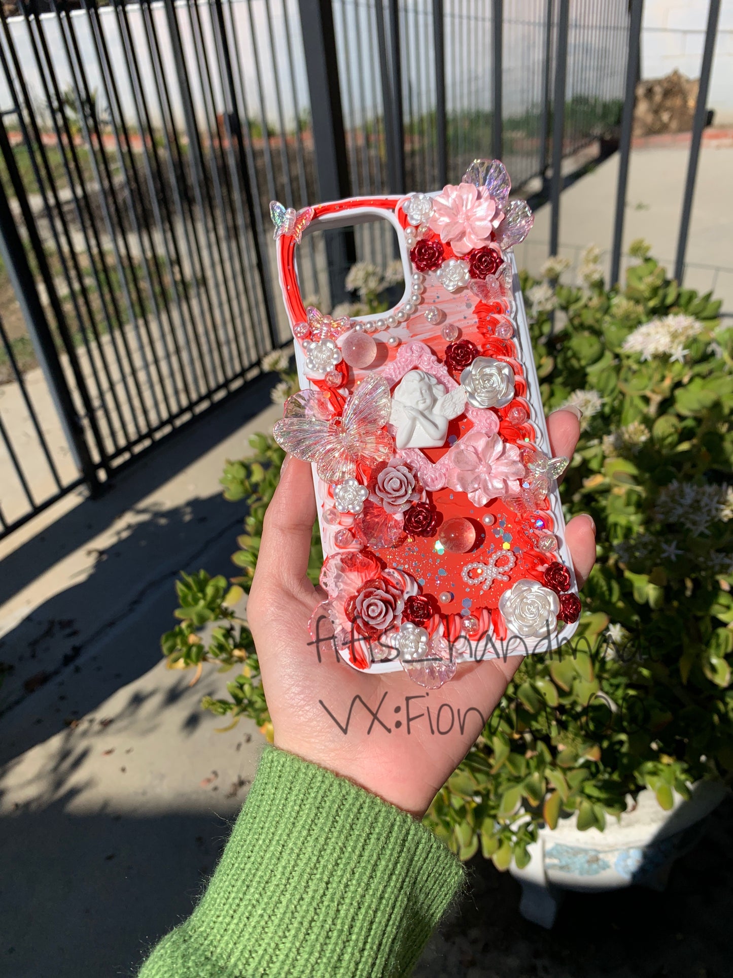Custom Decoden phone case, whipped cream phone case,blue laser flowers case Simple style,Butterfly,custom made case for wedding,wedding gift