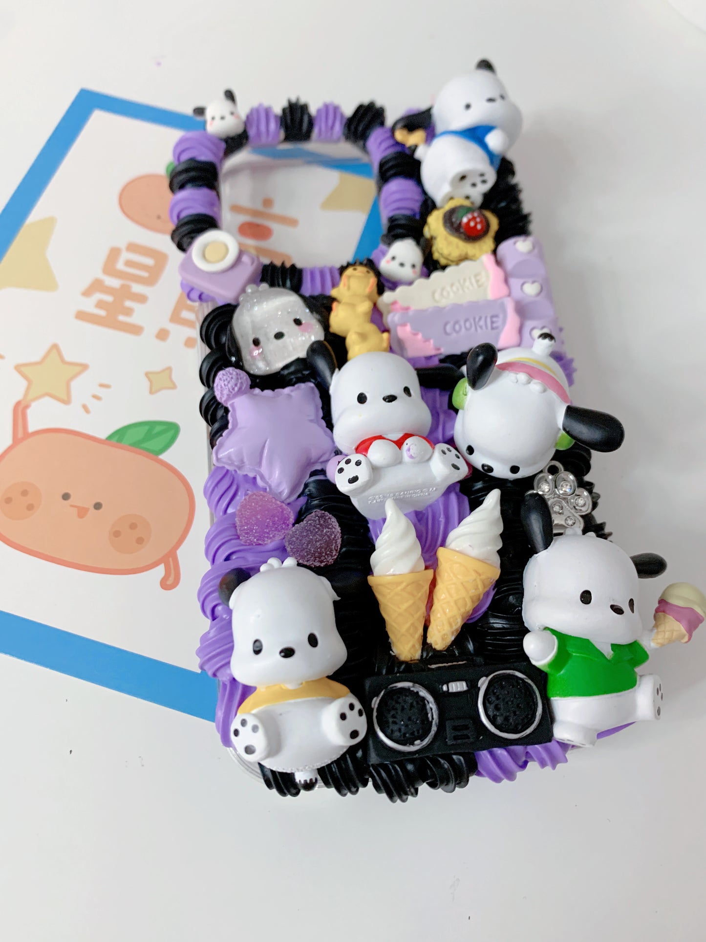 Custom Kawaii Character Decoden Phone case decoden iPhone case Samsung decoden case custom pink anime phone case resin phone case Cute Puppy