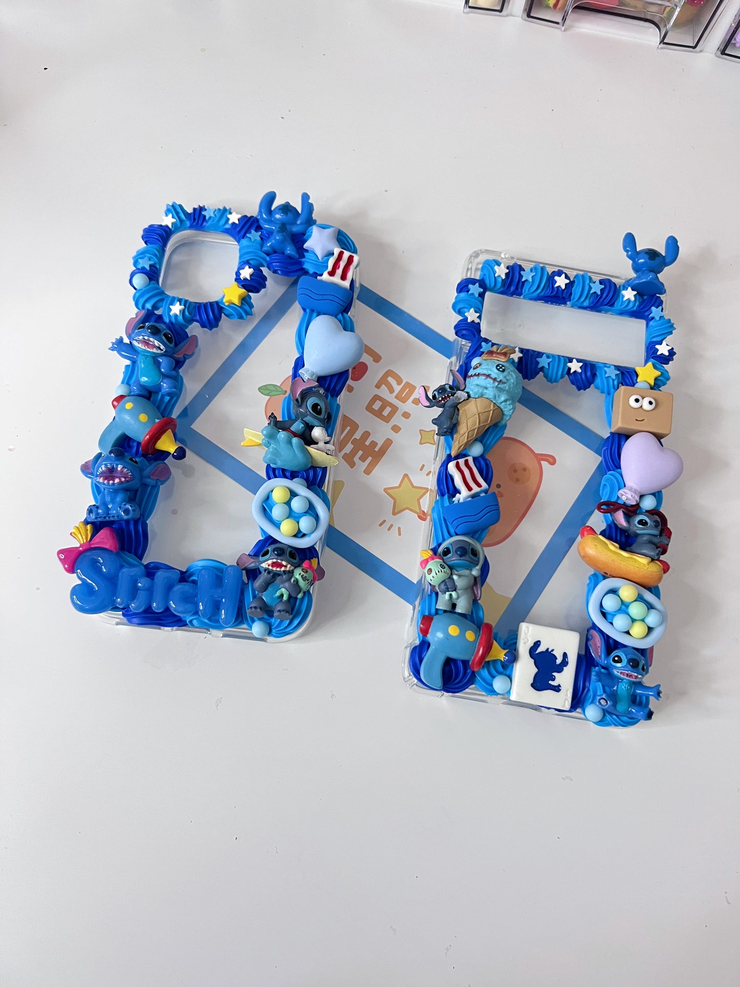 Stitch Custom Decoden phone case, whipped cream phone case, DIY Disney case, cute cartoon
