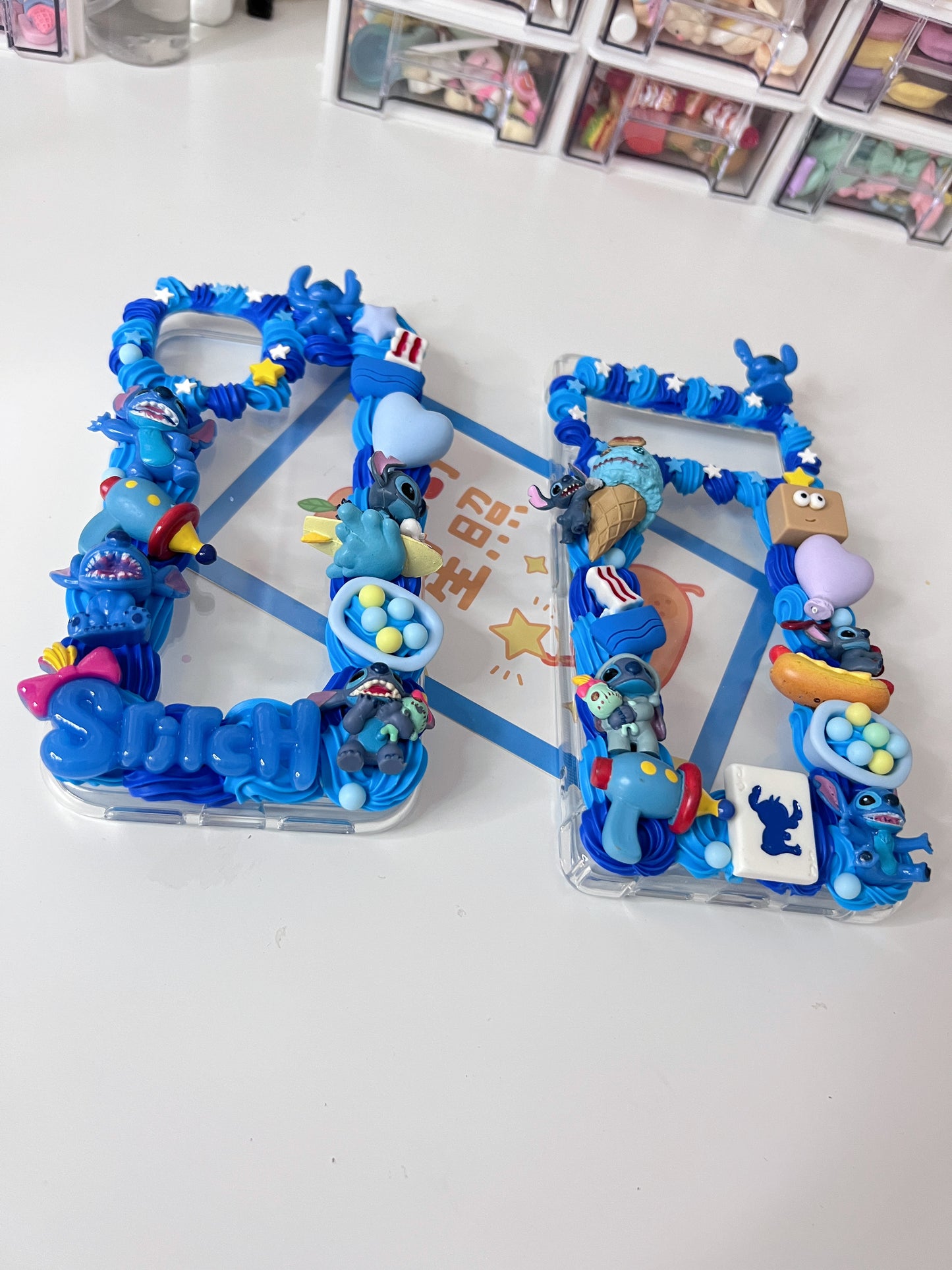 Stitch Custom Decoden phone case, whipped cream phone case, DIY Disney case, cute cartoon