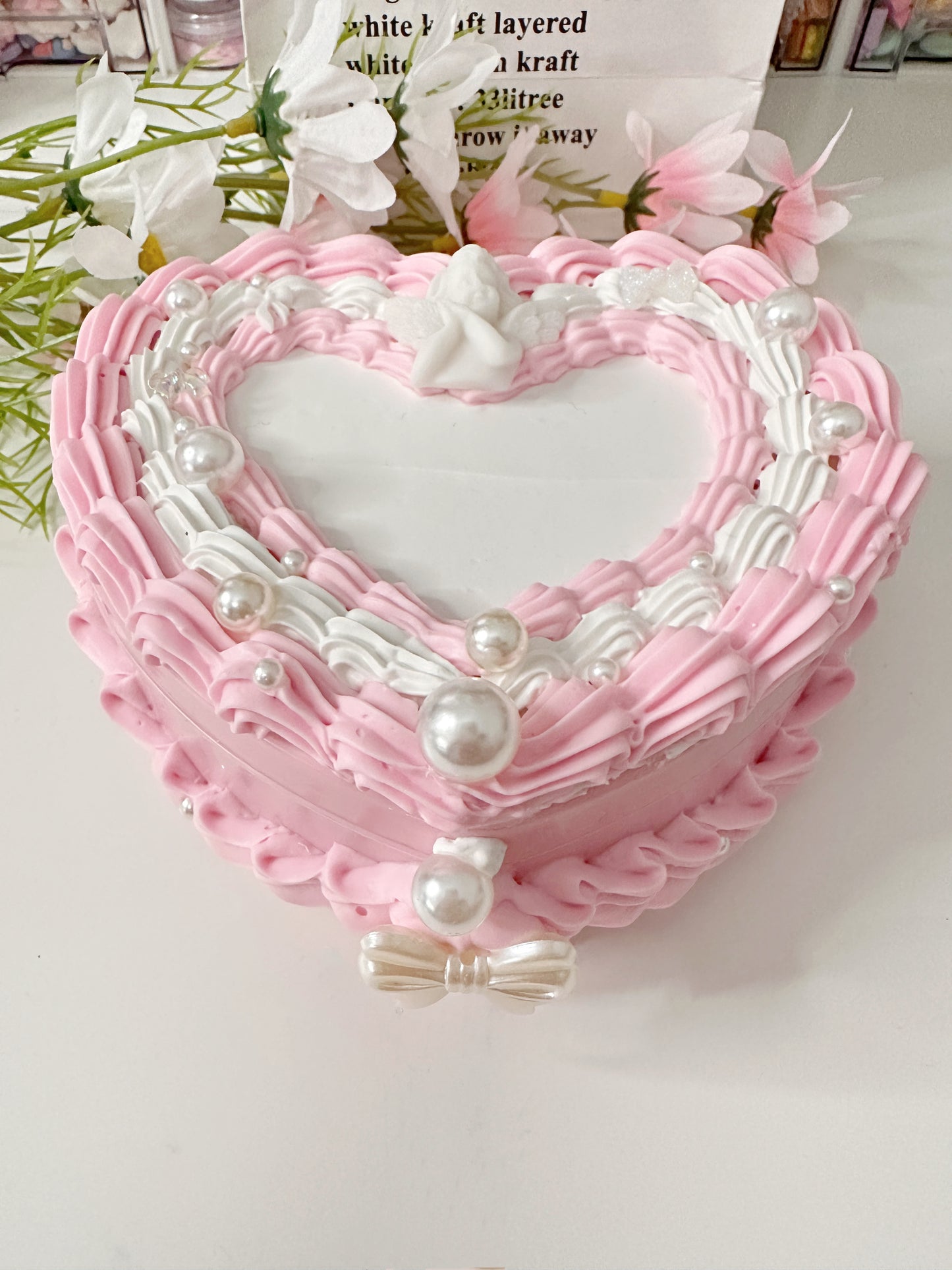 Fake cake jewelry box, Custom Decoden jewelry organizer, Kawaii decoden jewelry heart box, decoden storage box, cake box, room decor