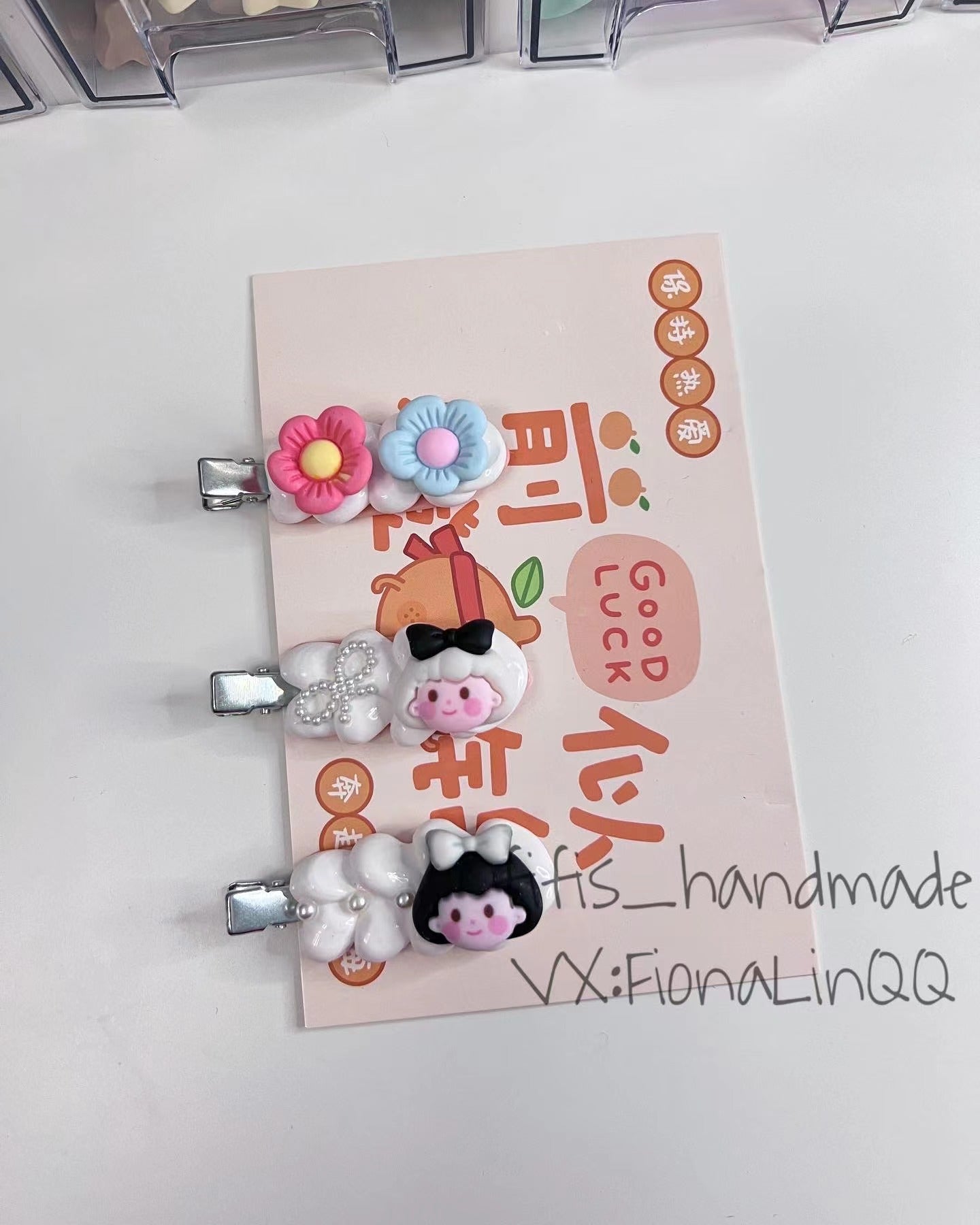 2-Pack Randomly Chosen Cute Colorful Custom Decoden Hair Clips,whipped cream girls hair clips, personalized gifts for her(2 pcs)