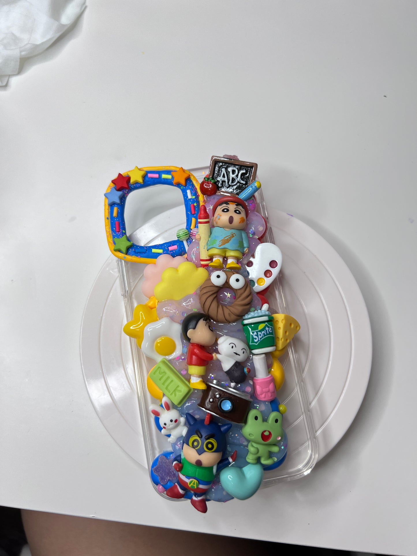Anime Custom Decoden phone case, whipped cream phone case, inspired by Crayon Shin-chan, handmade phone cases, kawaii decoden cases