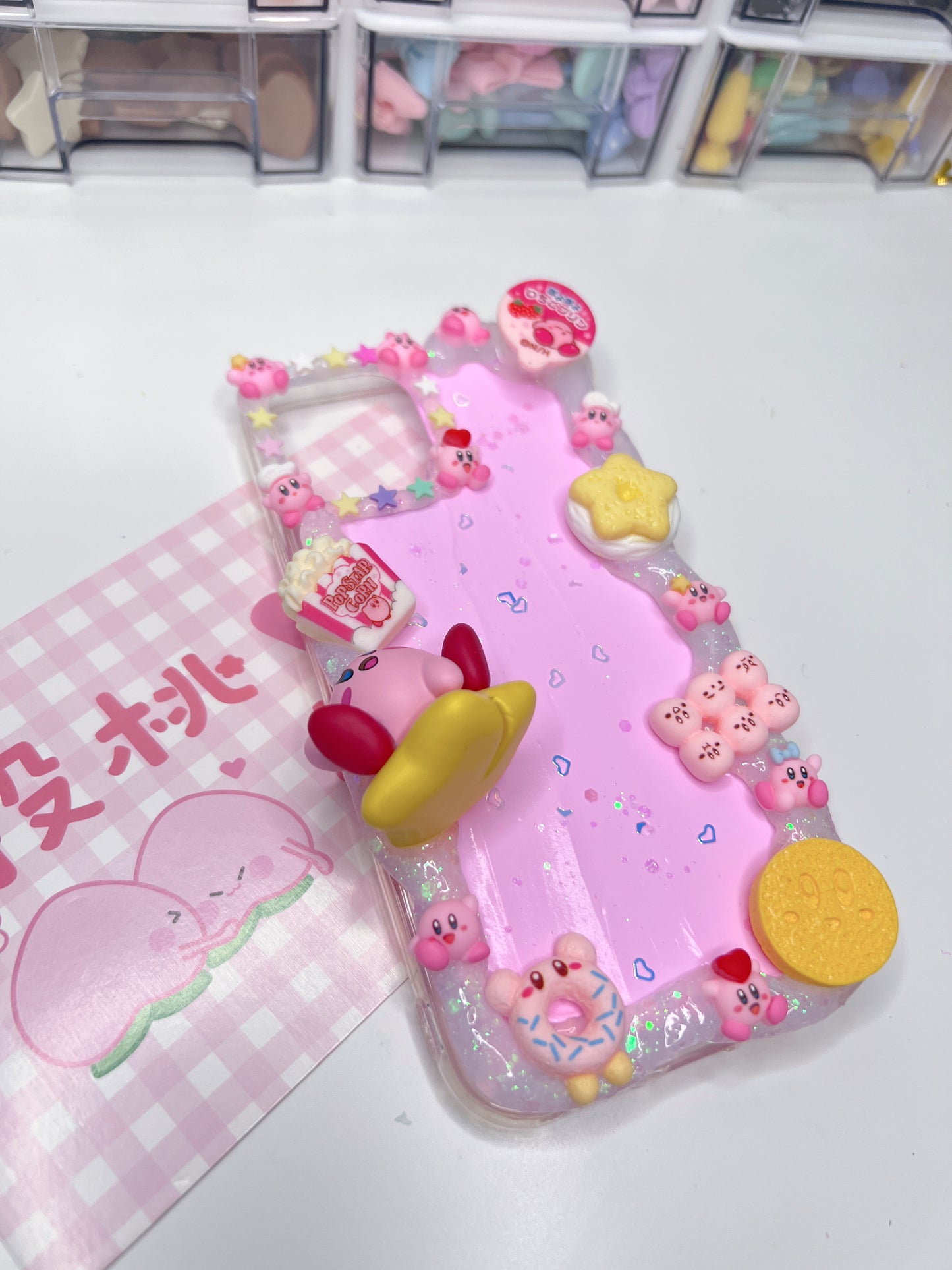 Kirbylover Whipped cream phone cases, cute phone case, diycases, custom made case, Kirby Phone Case, iPhone decoden phone case,Kawaii Anime custom gift