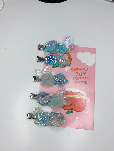 2-Pack Randomly Chosen Cute Colorful Custom Decoden Hair Clips,whipped cream girls hair clips, personalized gifts for her(2 pcs)