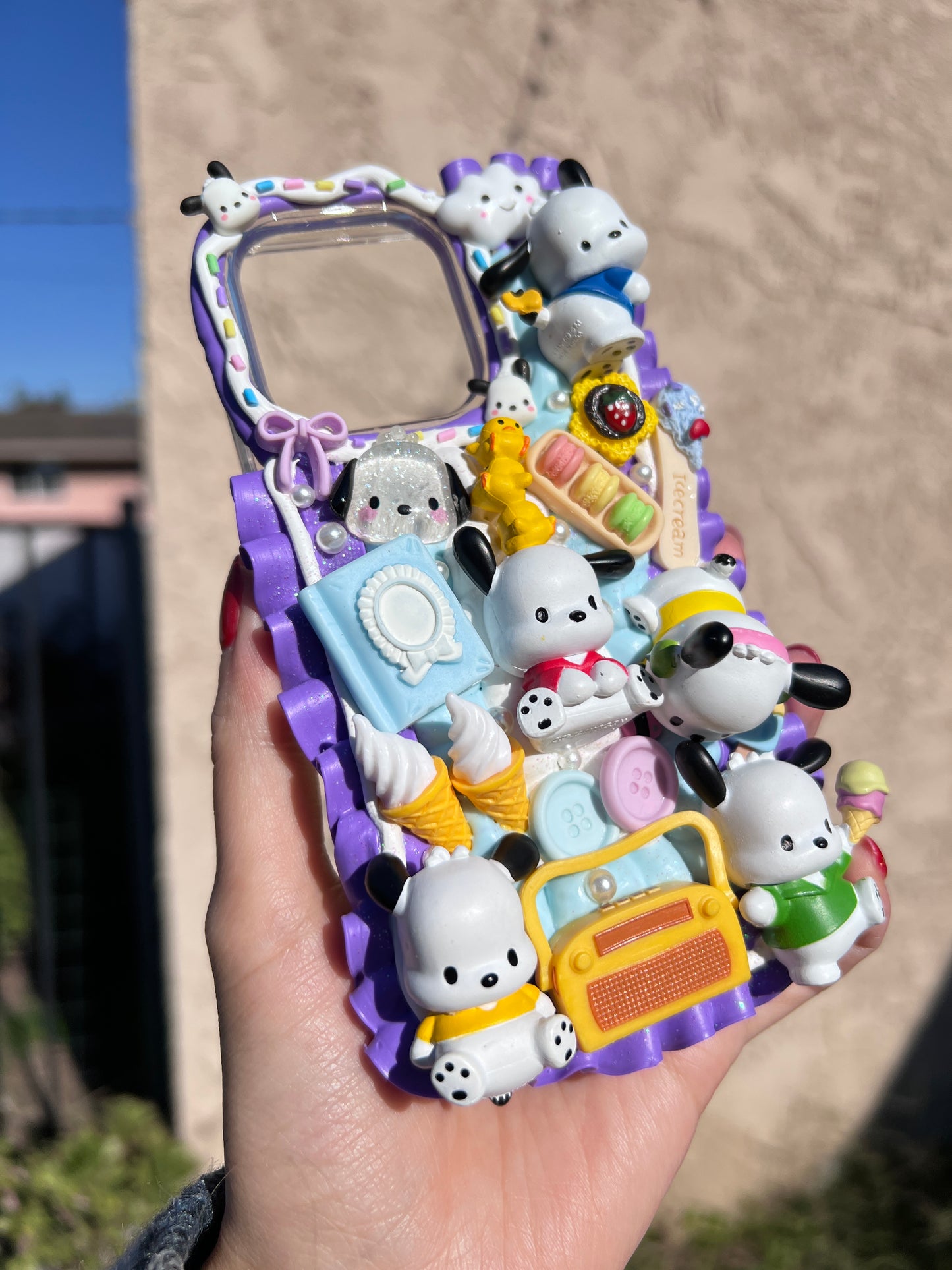 Custom Kawaii Character Decoden Phone case decoden iPhone case Samsung decoden case custom pink anime phone case resin phone case Cute Puppy