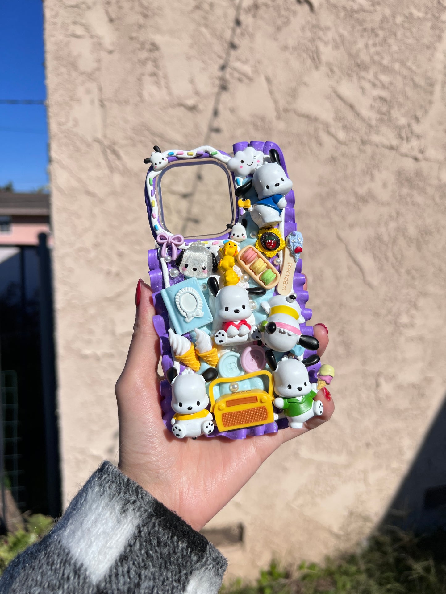 Custom Kawaii Character Decoden Phone case decoden iPhone case Samsung decoden case custom pink anime phone case resin phone case Cute Puppy