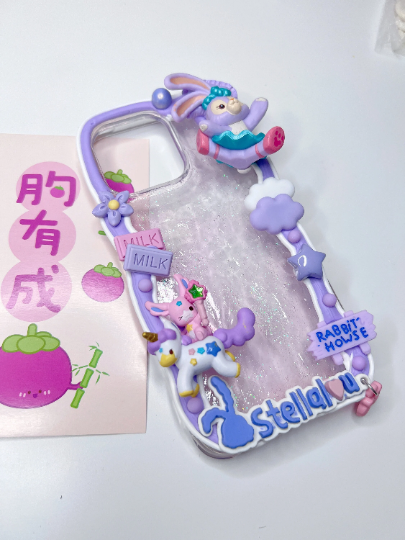 Disney Custom Decoden phone case, whipped cream phone case, Disney decor, Duffy and Friends, StellaLou case, DIY cases, custommade,disney gifts