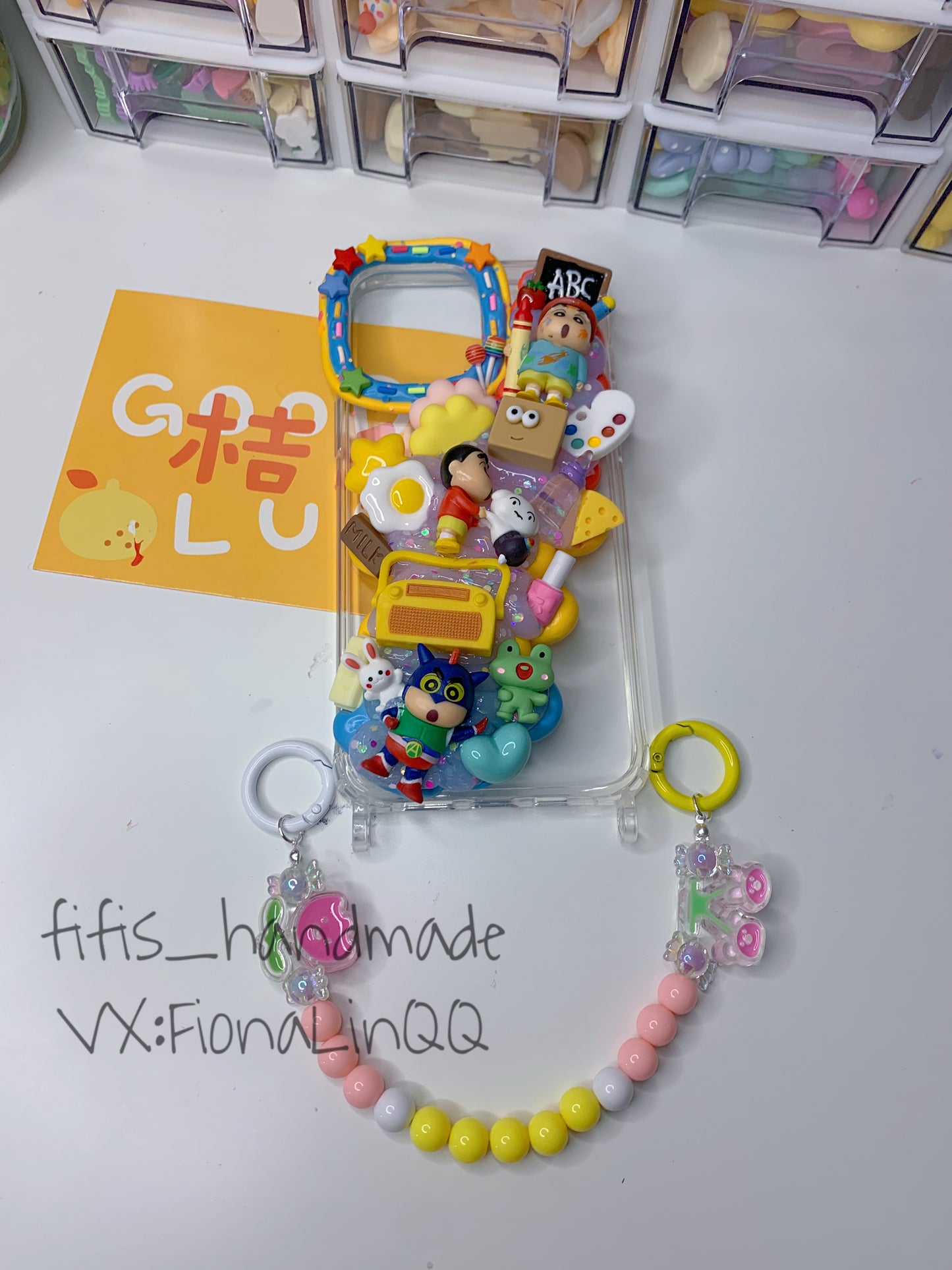 Anime Custom Decoden phone case, whipped cream phone case, inspired by Crayon Shin-chan, handmade phone cases, kawaii decoden cases