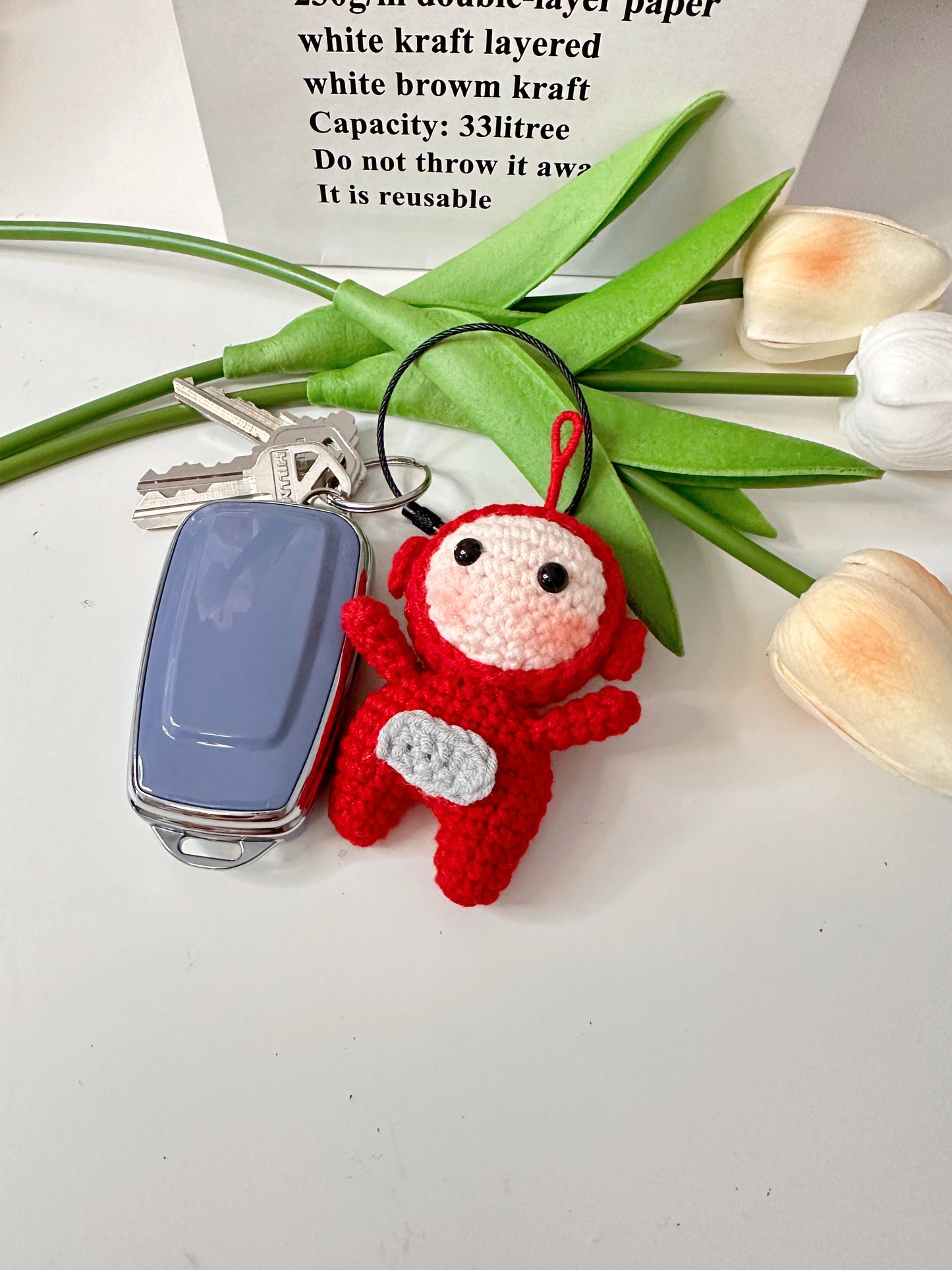 Teletubbies Doll, cute crochet handmade doll, Tinky Winky, Dipsy, Laa Laa, Po, Amigurumi, cute bag accessory toys
