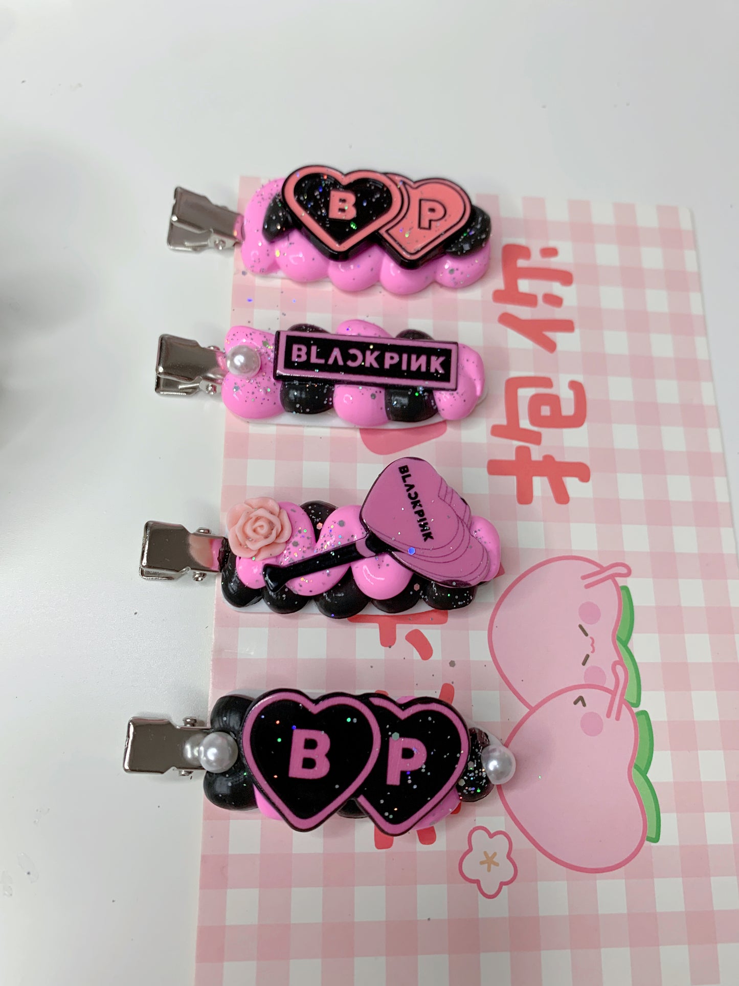 2-Pack Randomly Chosen Cute Colorful Custom Decoden Hair Clips,whipped cream girls hair clips, personalized gifts for her(2 pcs)